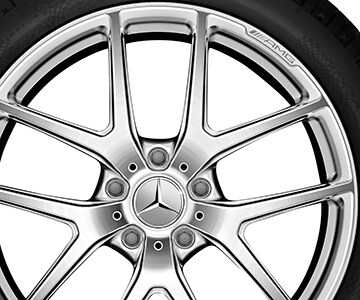 AMG forged wheel in 5-twin-spoke design, 53.3 cm (21-inch) - 10 J x 21 ET 45, silver-coloured, high-gloss polished