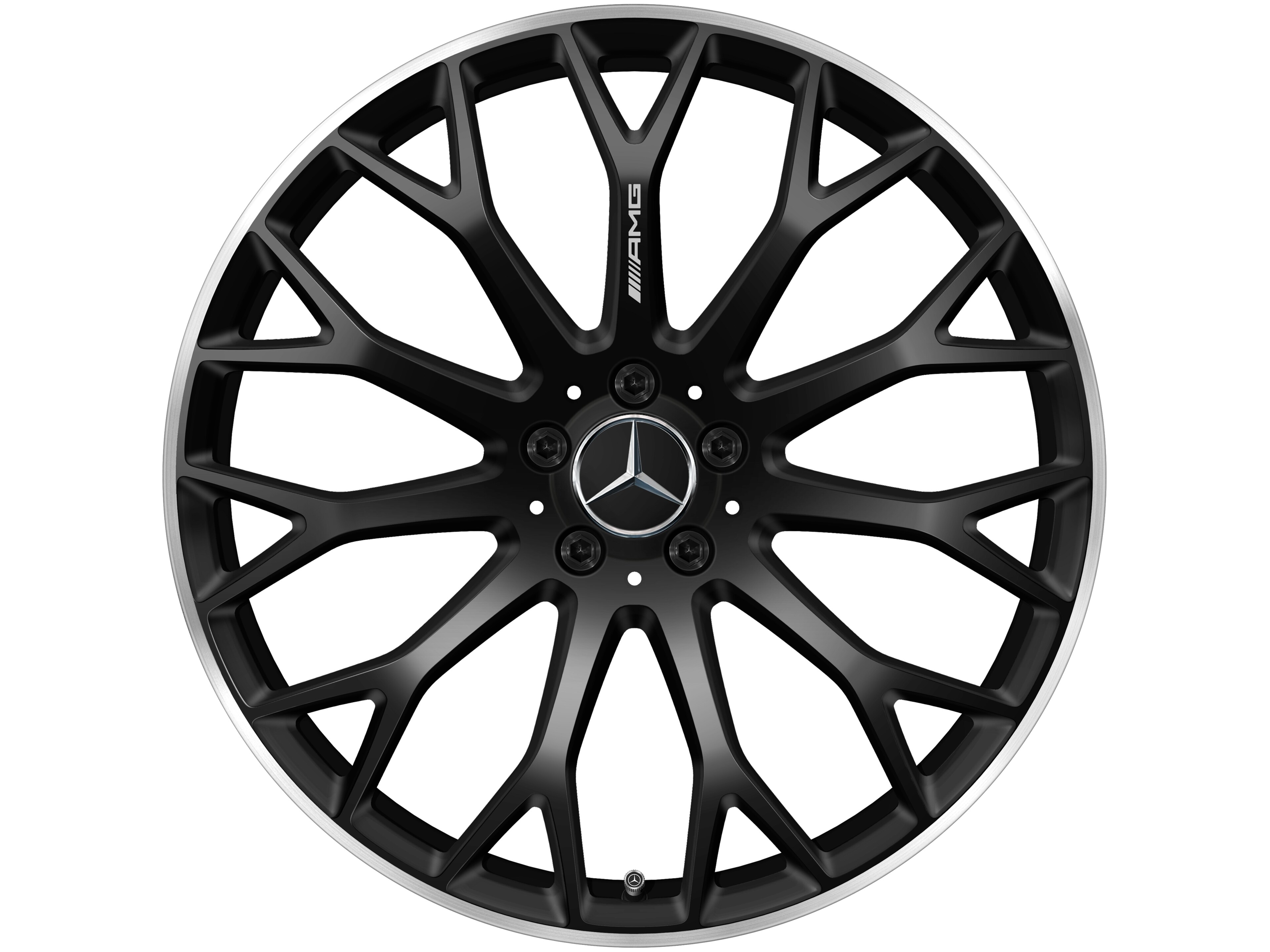 AMG cross-spoke wheel, 53.3 cm (21-inch) - 11 J x 21 ET 67, matt black, high-sheen rim flange