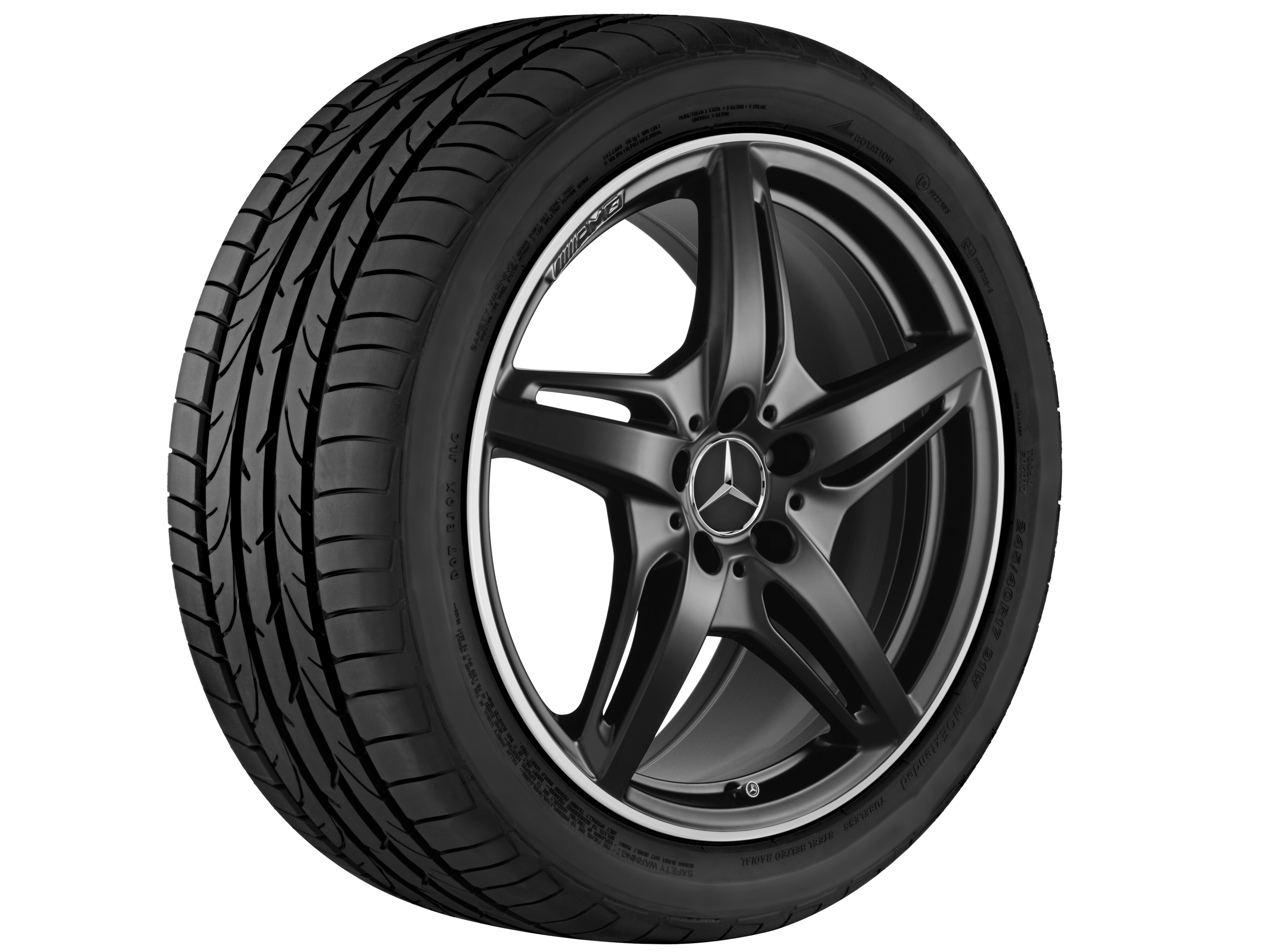 AMG 5-spoke wheel, 50.8 cm (20-inch), High-sheen rim flange - 11 J x 20 ET 68, matt black