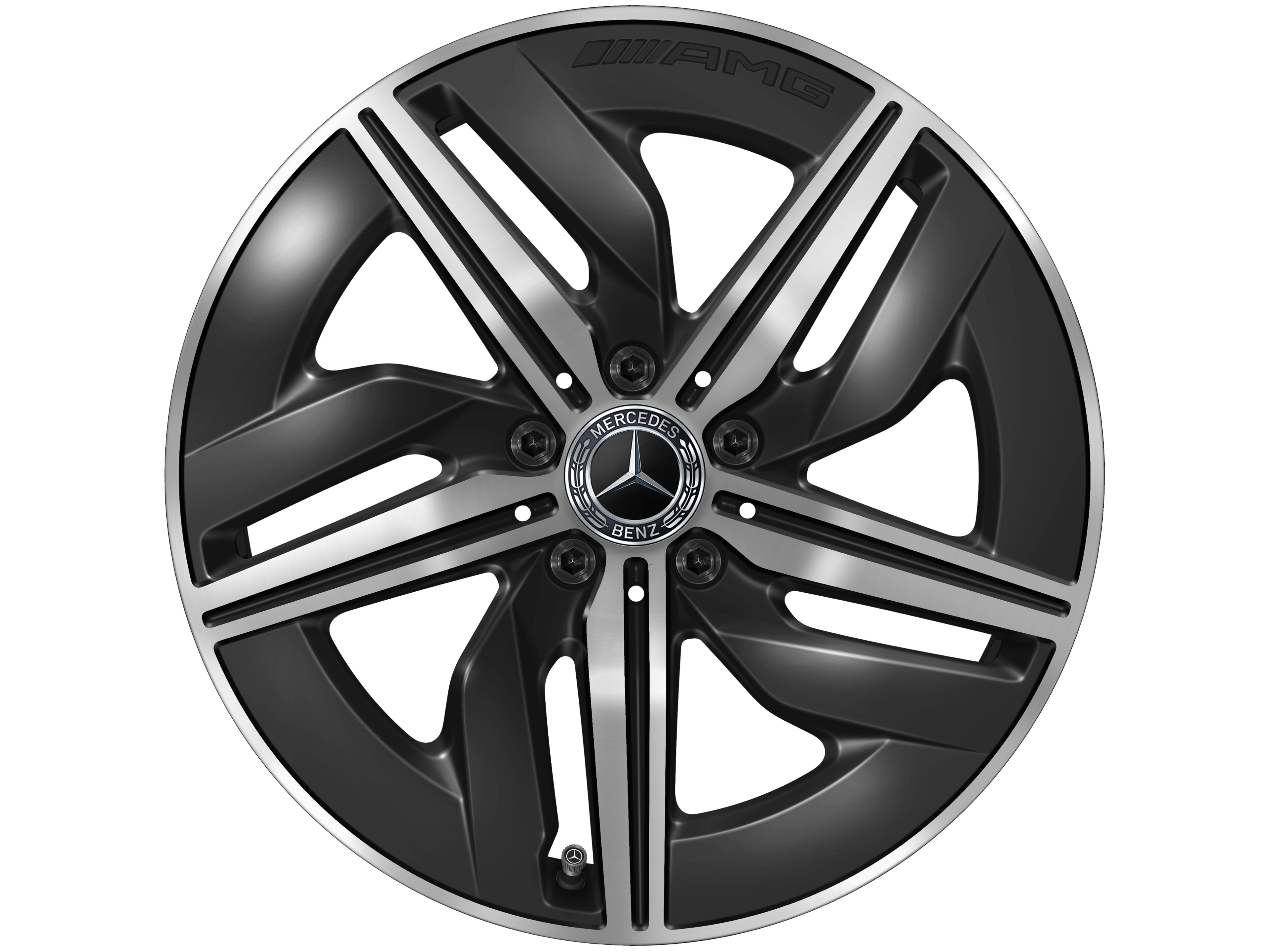 AMG 5-spoke wheel, 45.7 cm (18-inch) - 7,5 J x 18 ET 48,4, black, high-sheen