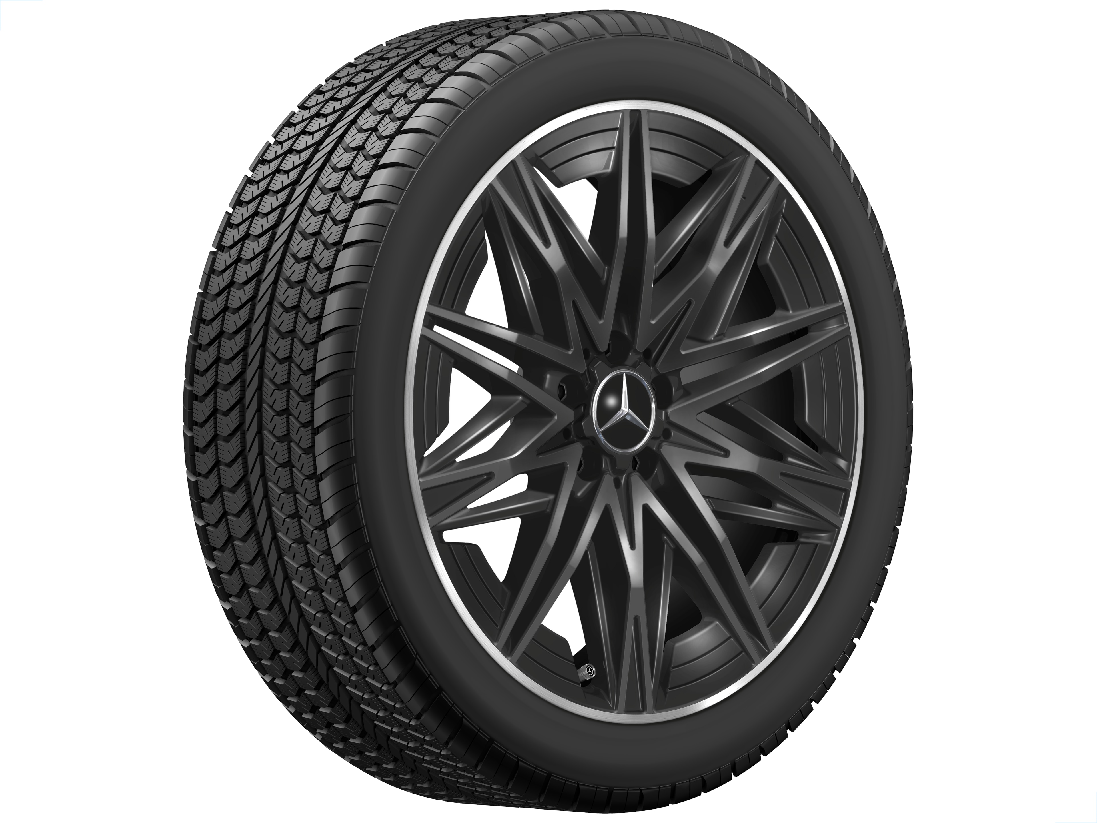 AMG light-alloy wheel, in multi-spoke design, 50.8 cm (20-inch), High-sheen rim flange - 8 J x 20 ET 30,6, black, high-sheen rim flange