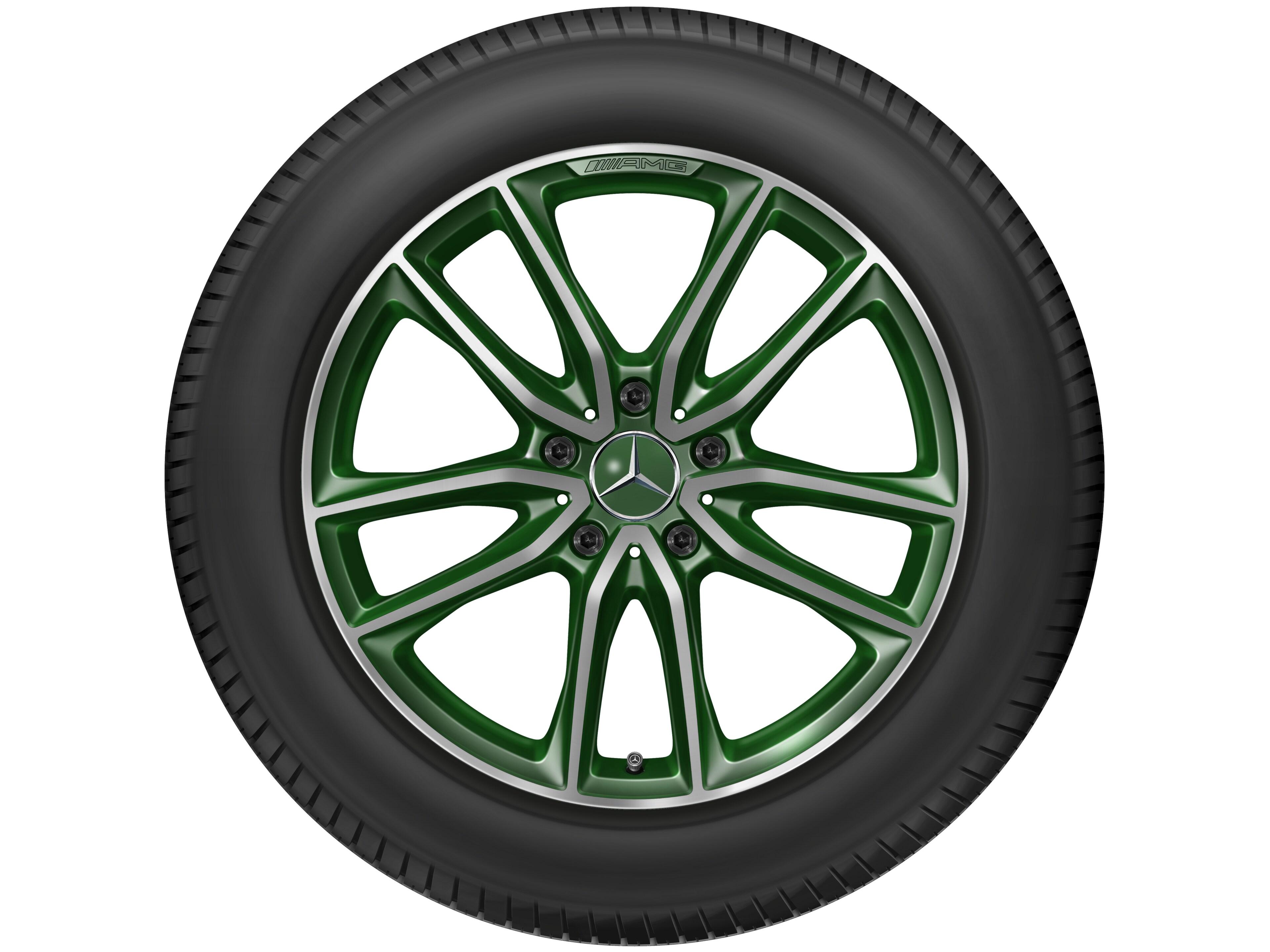 AMG 5-twin-spoke wheel, 50.8 cm (20-inch) - 8,5 J x 20 ET 32, designo olive, high-sheen