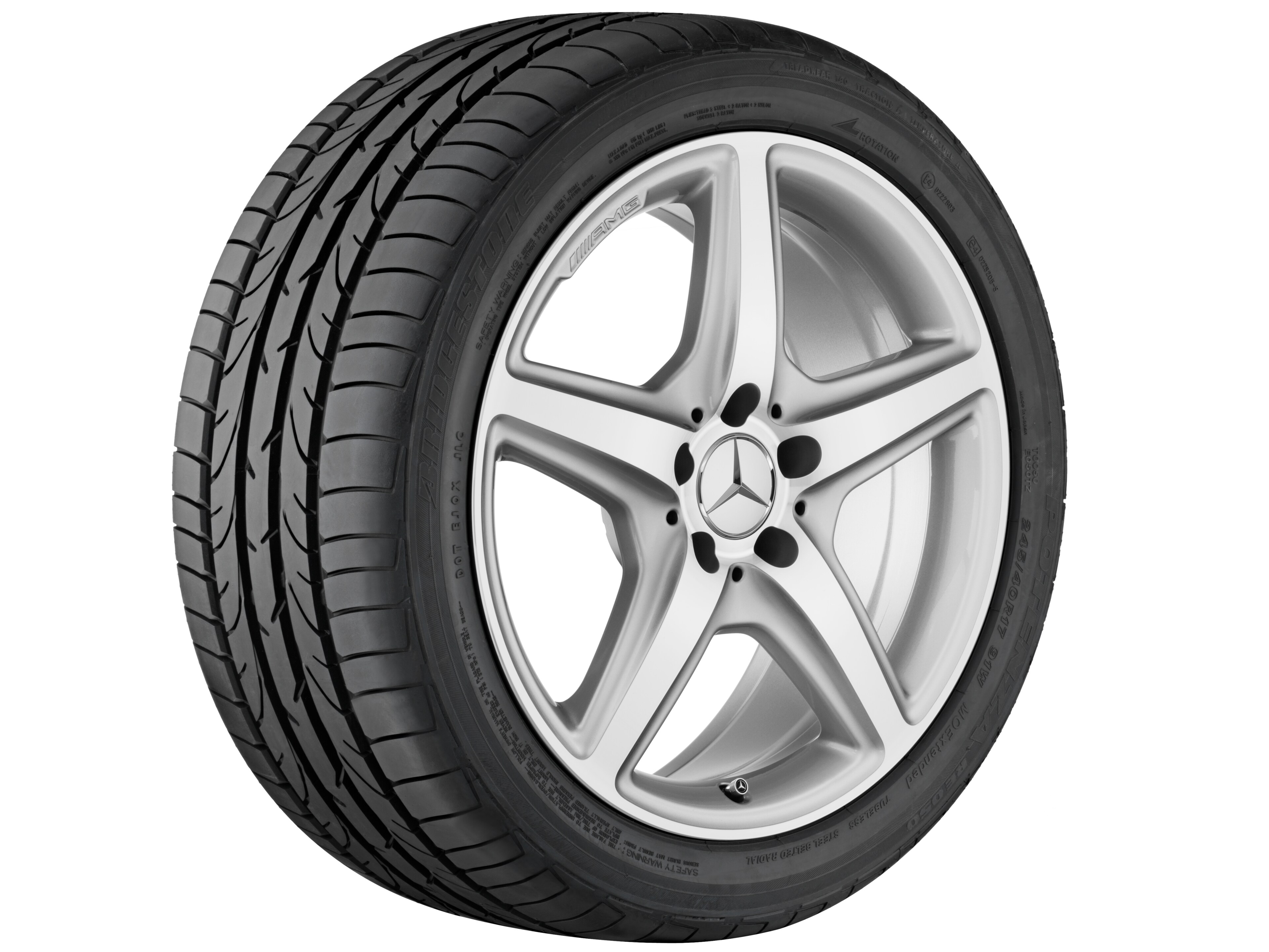 AMG 5-spoke wheel, 45.7 cm (18-inch) - 8,5 J x 18 ET 34,5, titanium silver