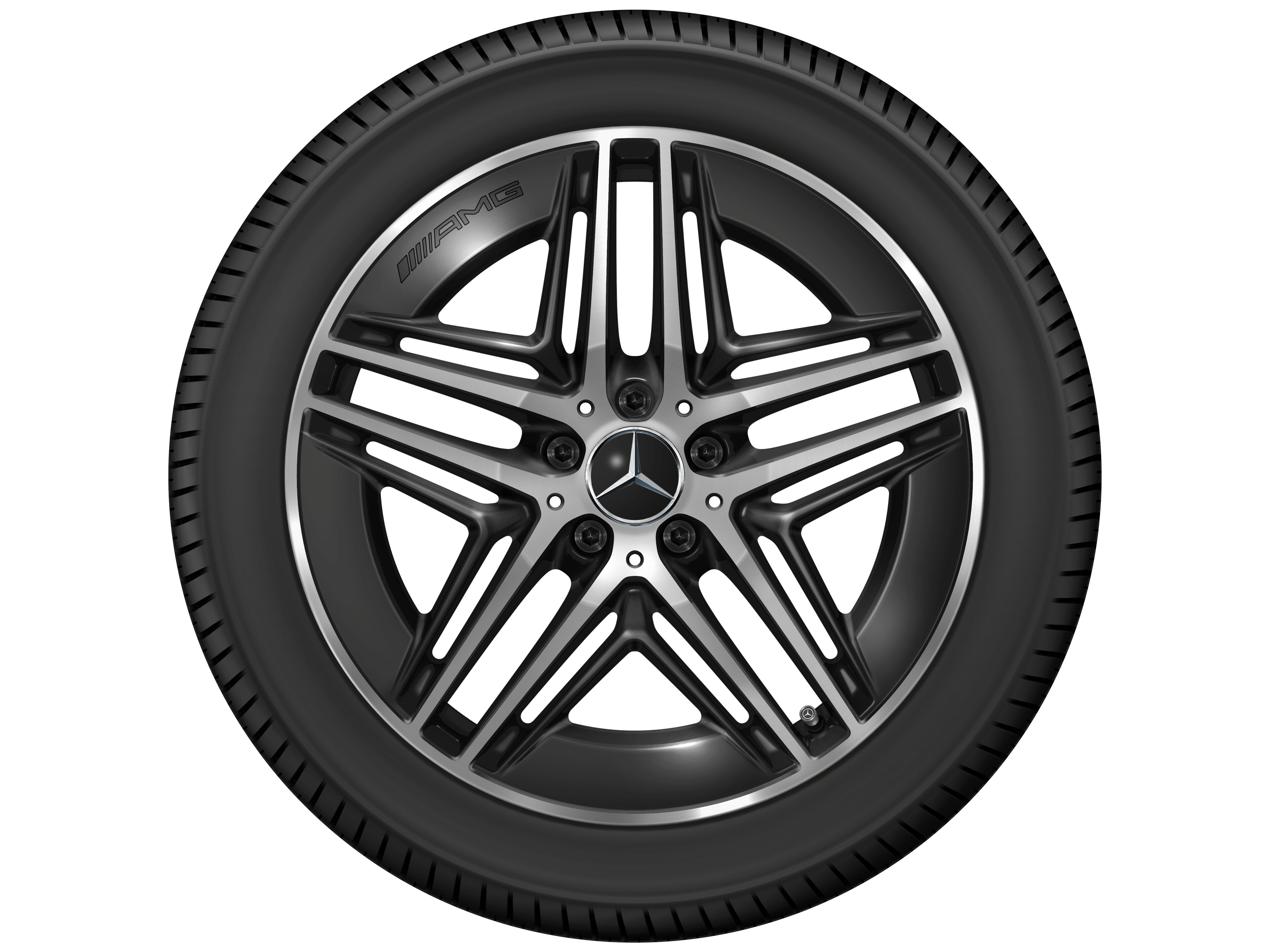 AMG light-alloy wheel, in 5-twin-spoke design, 48.3 cm (19-inch) - 8 J x 19 ET 52, black, high-sheen