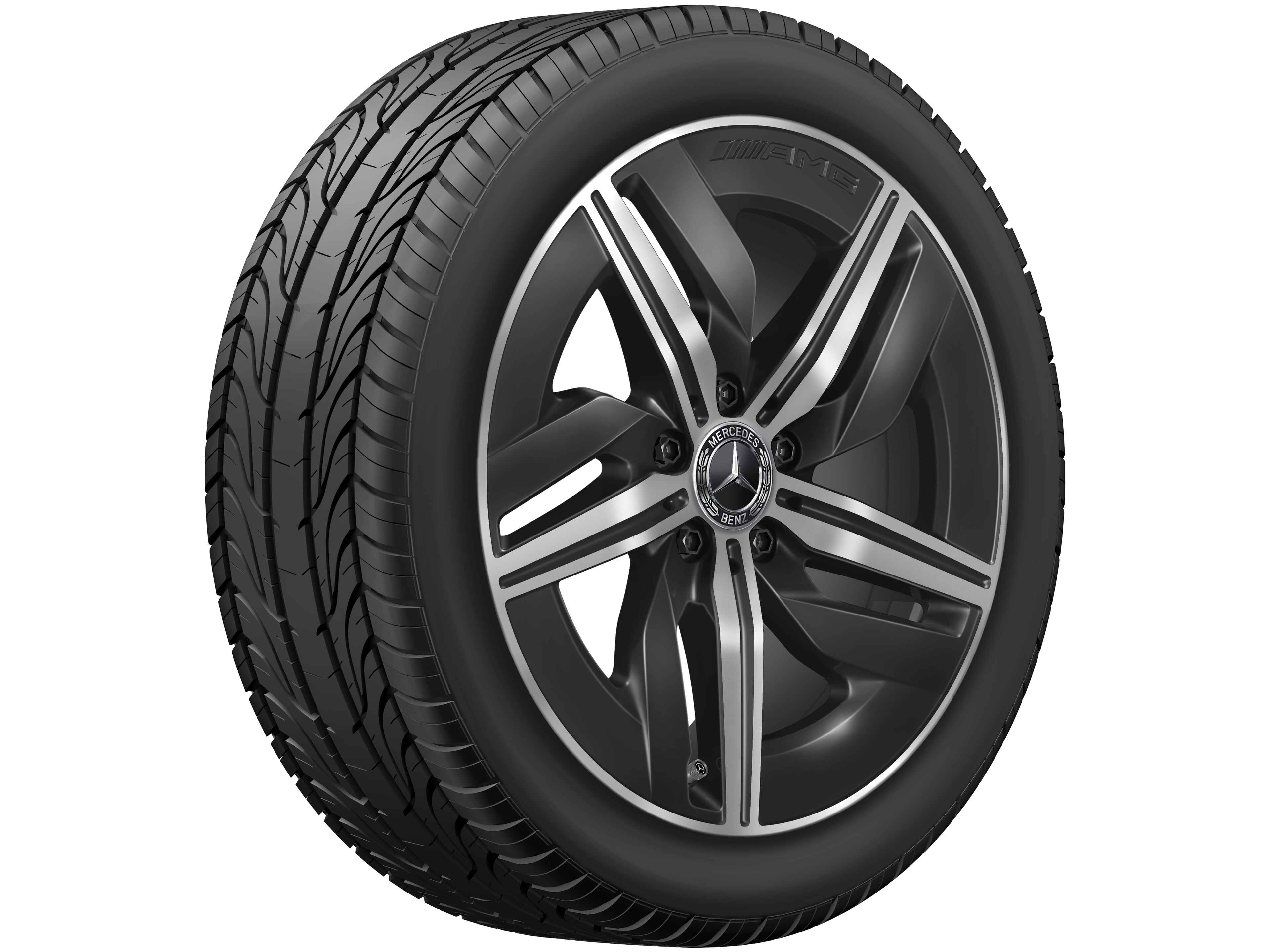 AMG 5-spoke wheel, 45.7 cm (18-inch) - 7,5 J x 18 ET 48,4, black, high-sheen