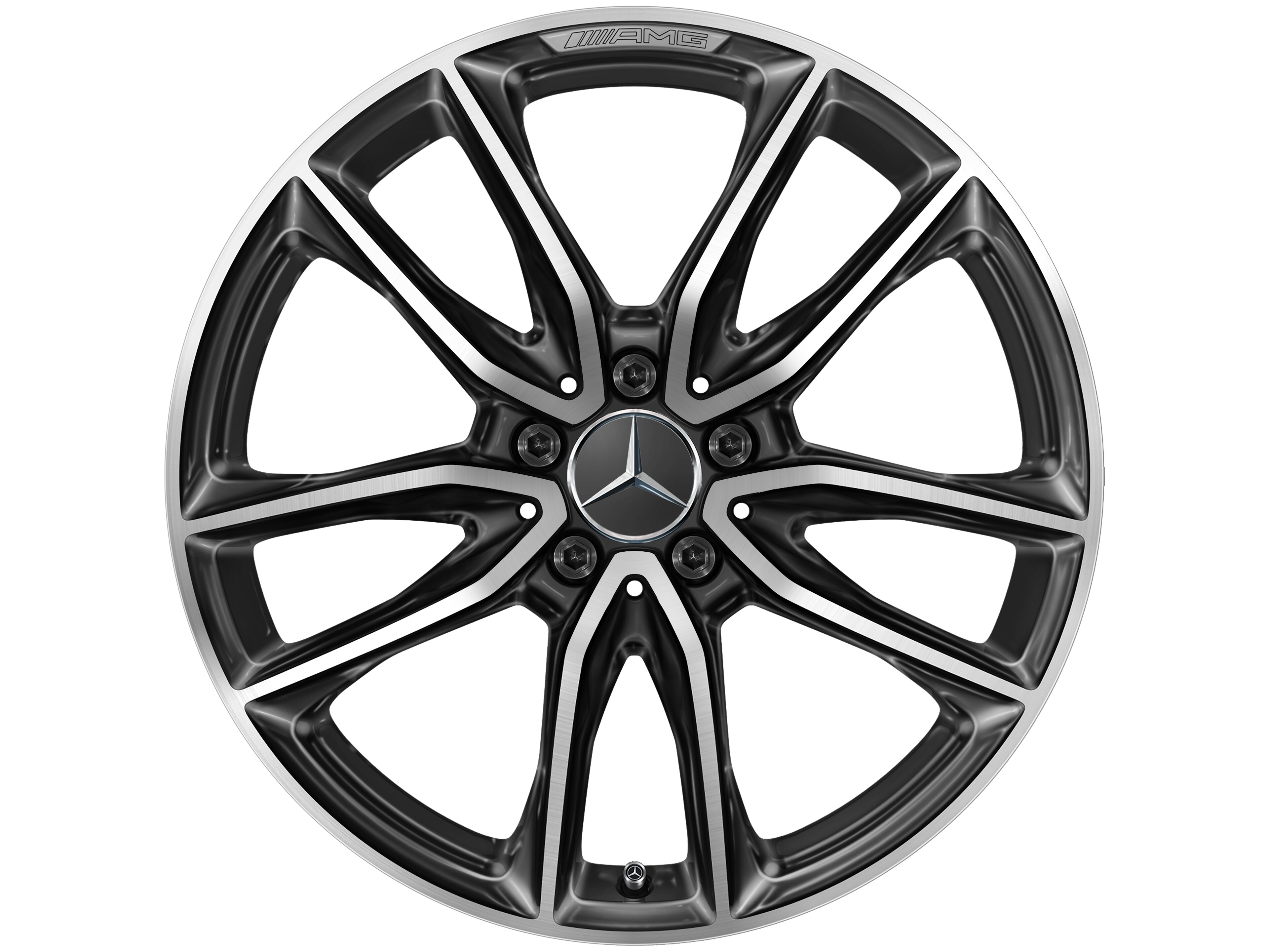AMG 5-twin-spoke wheel, 48.3 cm (19-inch) - 7,5 J x 19 ET 49, black, high-sheen