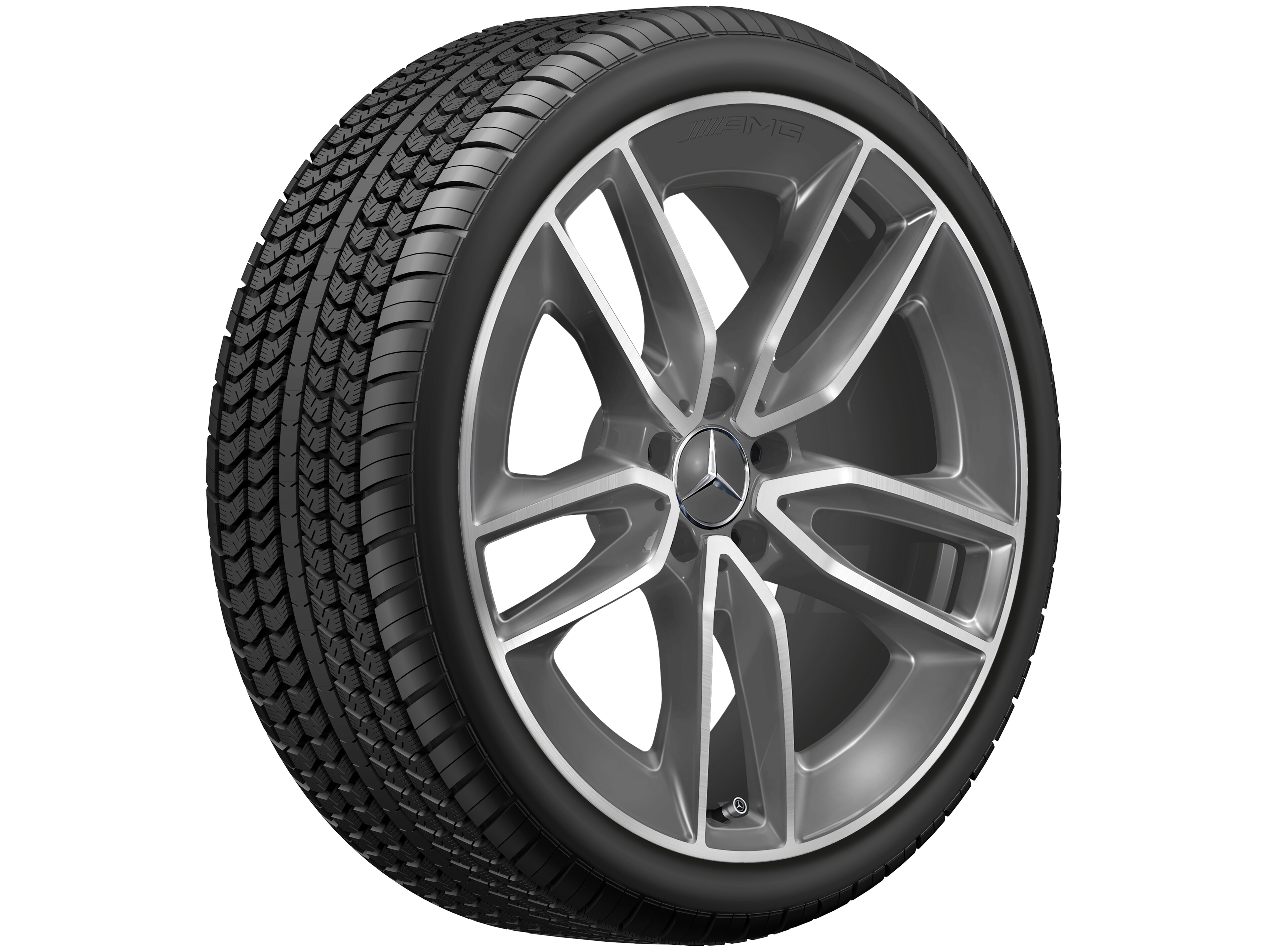 AMG 5-twin-spoke wheel, 50.8 cm (20-inch) - 9 J x 20 ET 49, tantalite grey, high-sheen