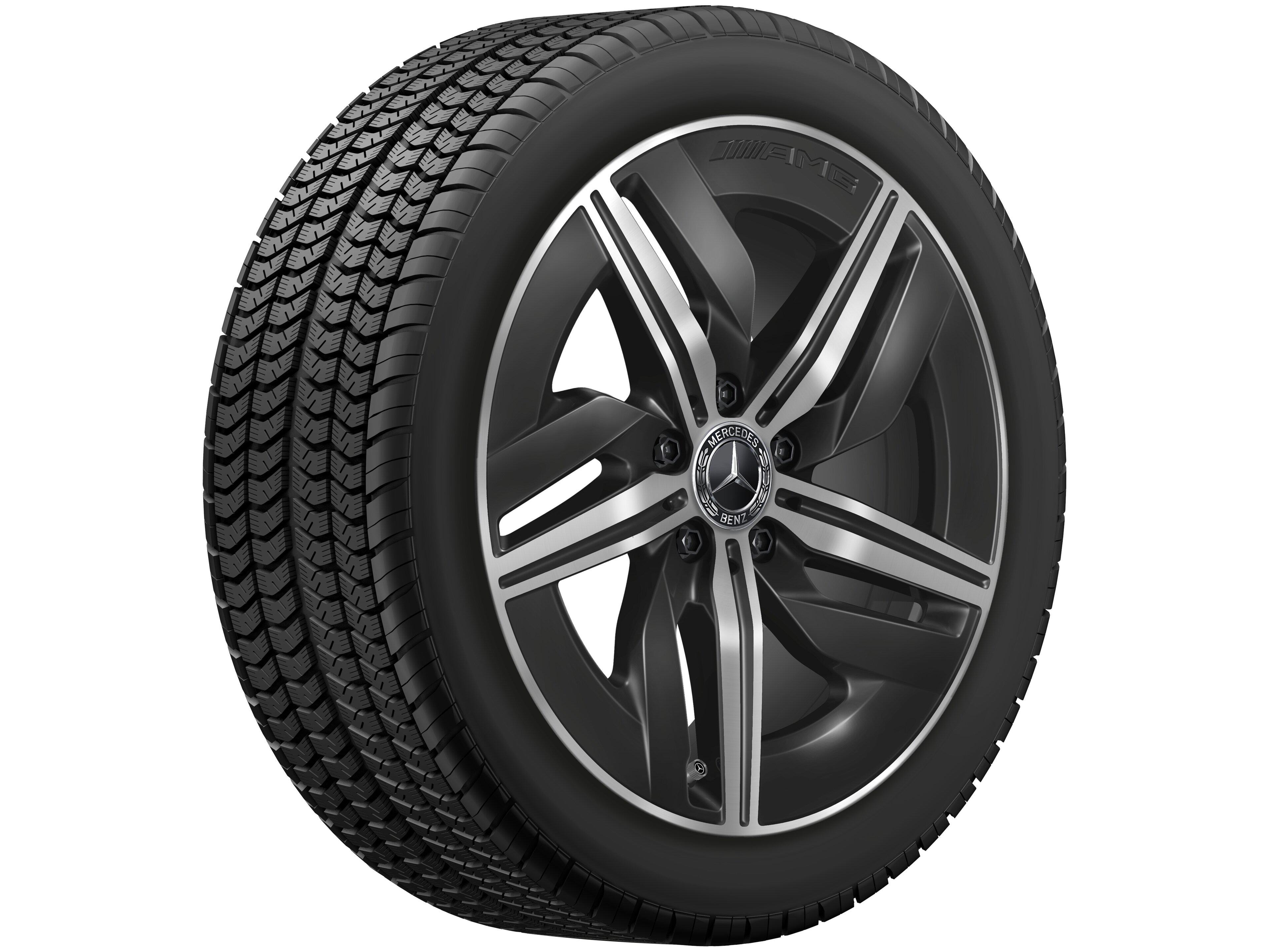 AMG 5-spoke wheel, 45.7 cm (18-inch) - 7,5 J x 18 ET 48,4, black, high-sheen