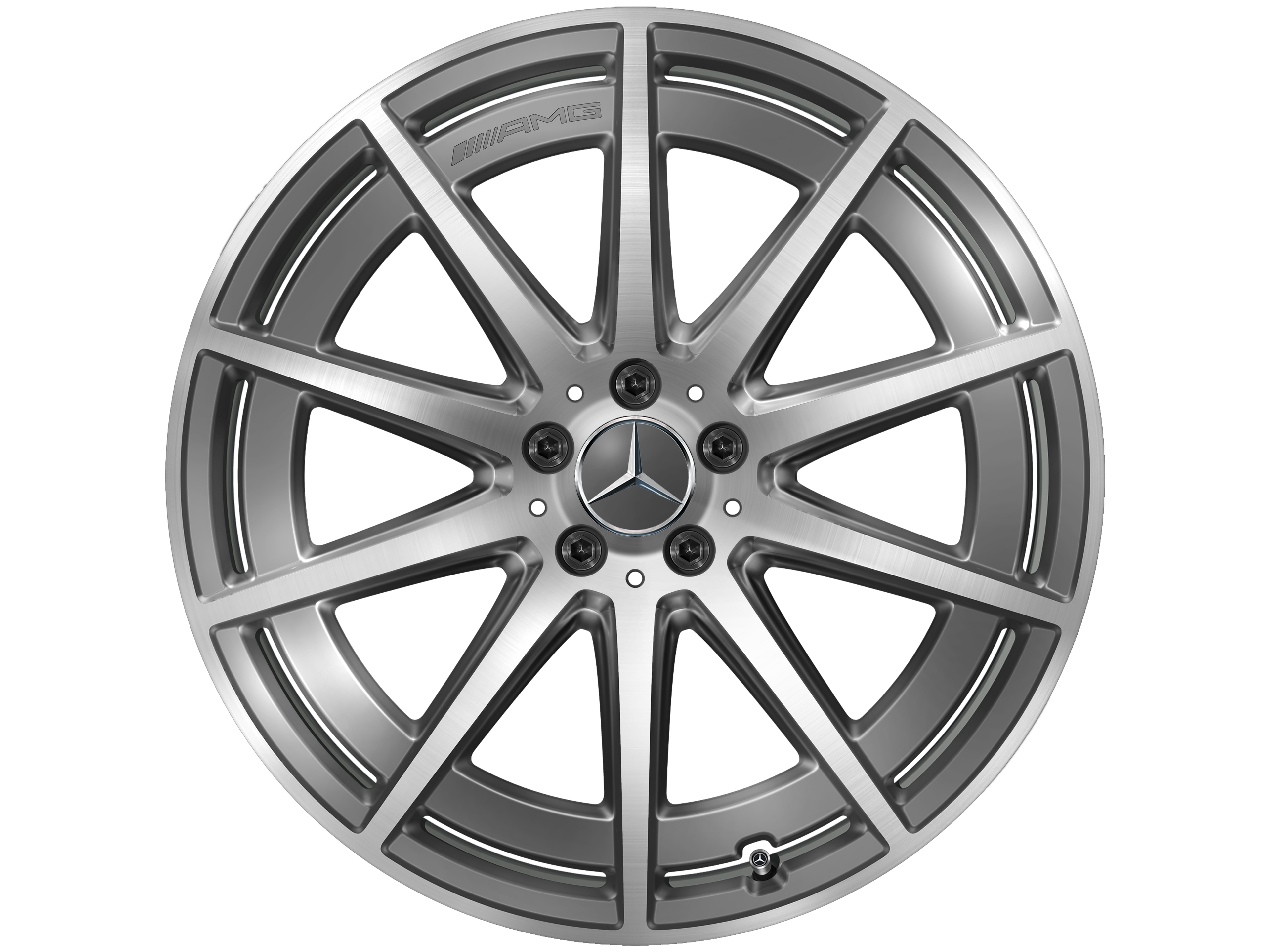 AMG 10-spoke wheel, 53.3 cm (21-inch) - 9 J x 21 ET 45, tantalite grey, high-sheen