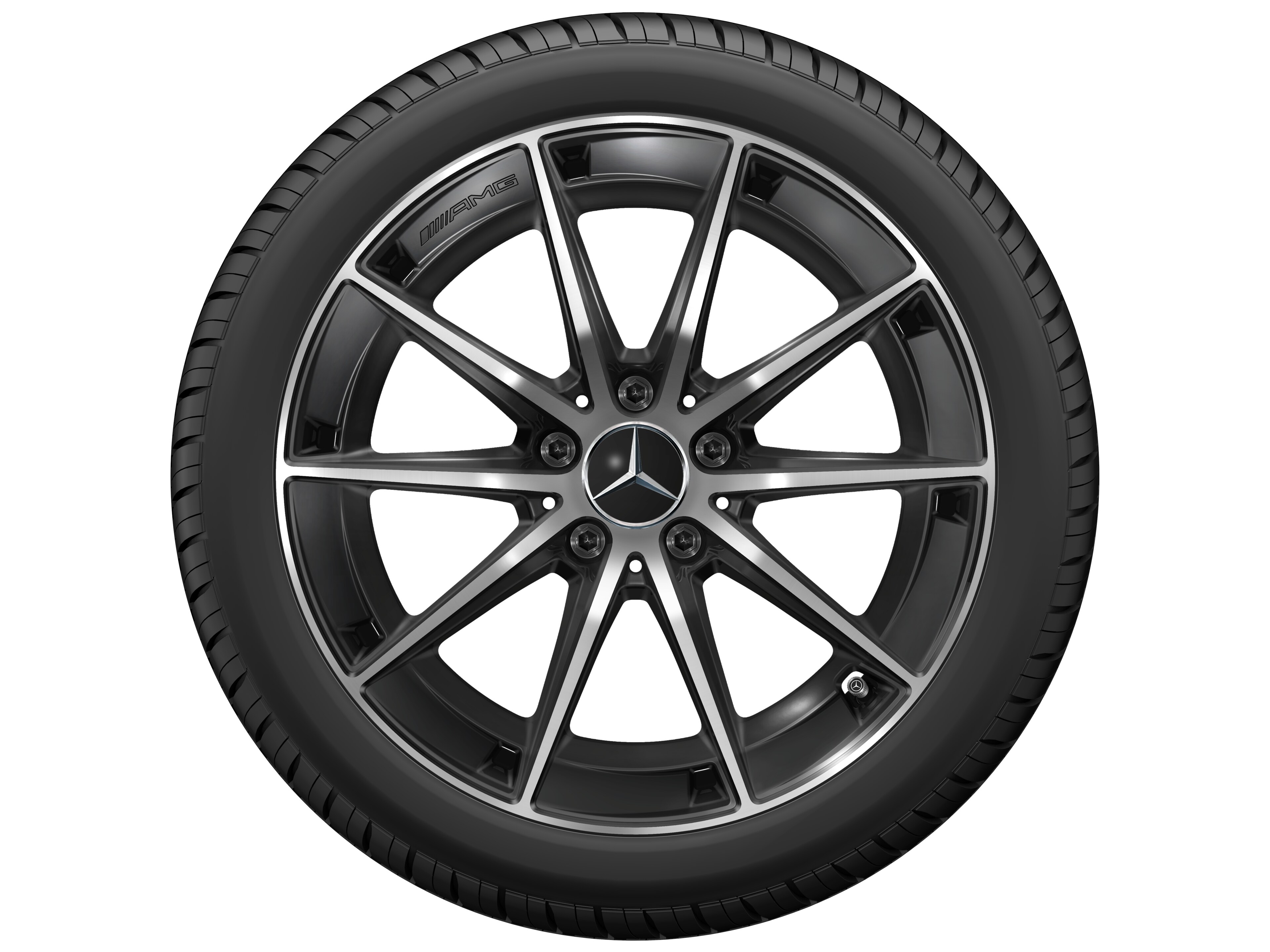 AMG 10-spoke wheel, 45.7 cm (18-inch) - 8 J x 18 ET 40, black, high-sheen