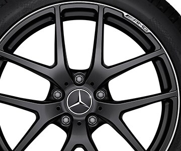 AMG forged wheel in 5-twin-spoke design, 53.3 cm (21-inch), High-sheen rim flange - 10 J x 21 ET 45, matt black, high-sheen rim flange