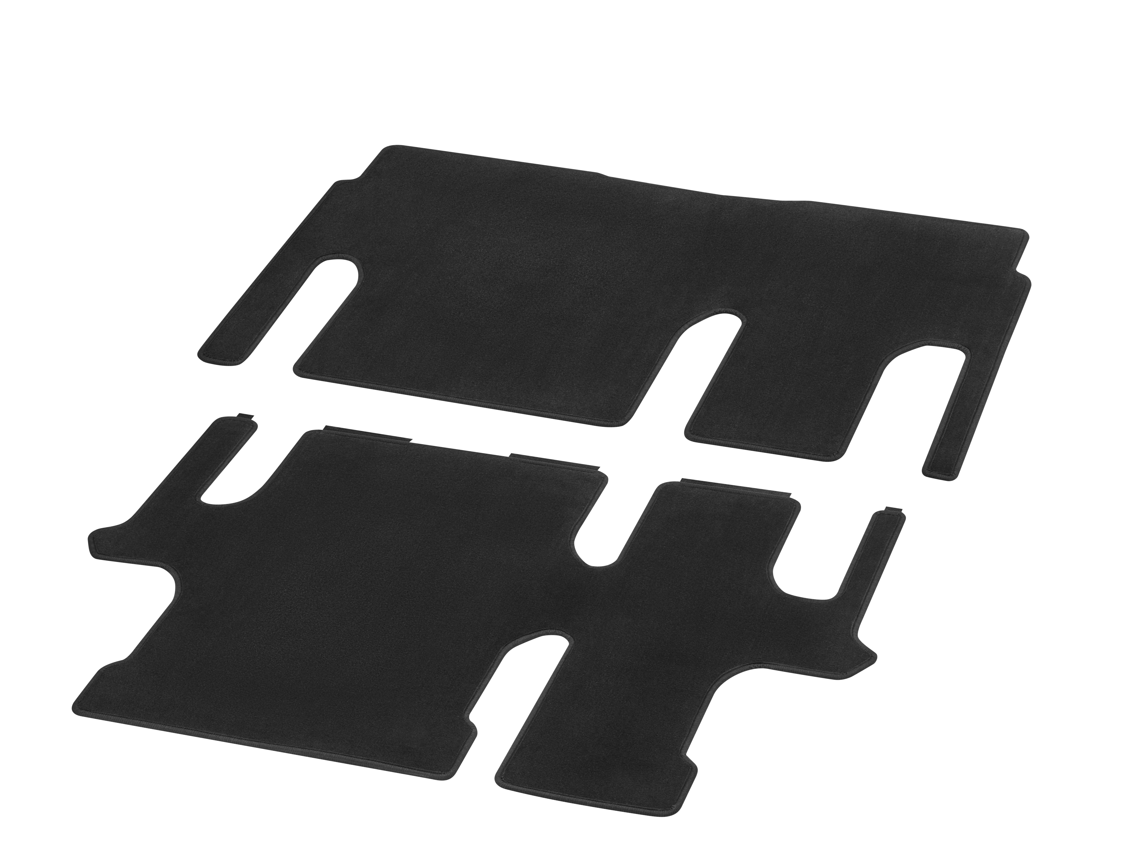 Velour floor mats, Passenger compartment, with single rail, 2 sliding doors (T19), Set of 2, T19, U3R/UR3 - LHD/RHD, black