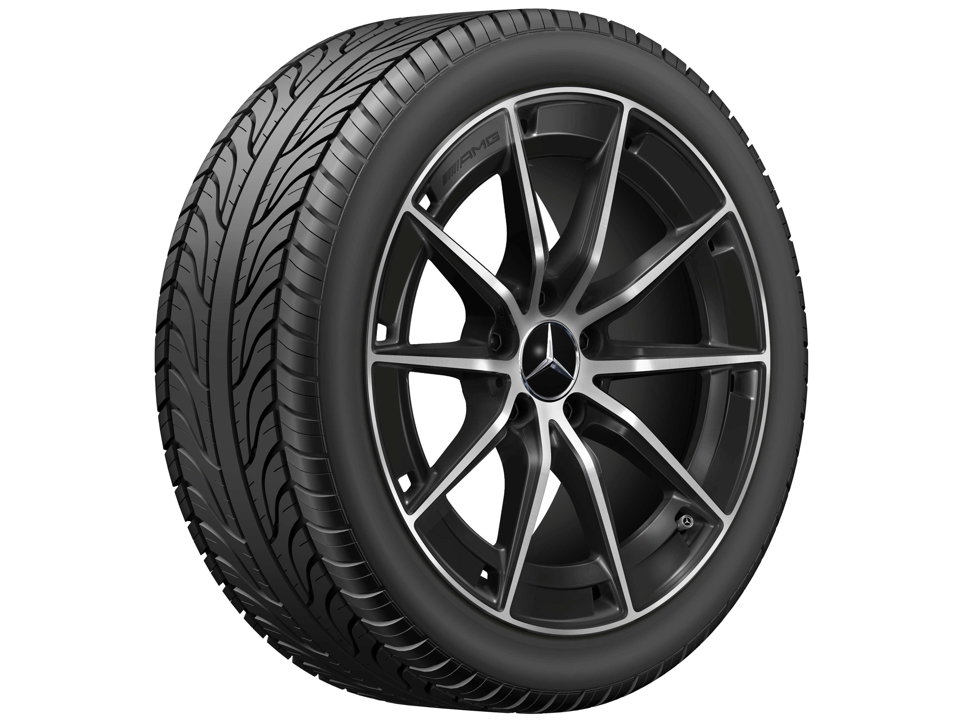 AMG 10-spoke wheel, 45.7 cm (18-inch) - 8 J x 18 ET 40, black, high-sheen