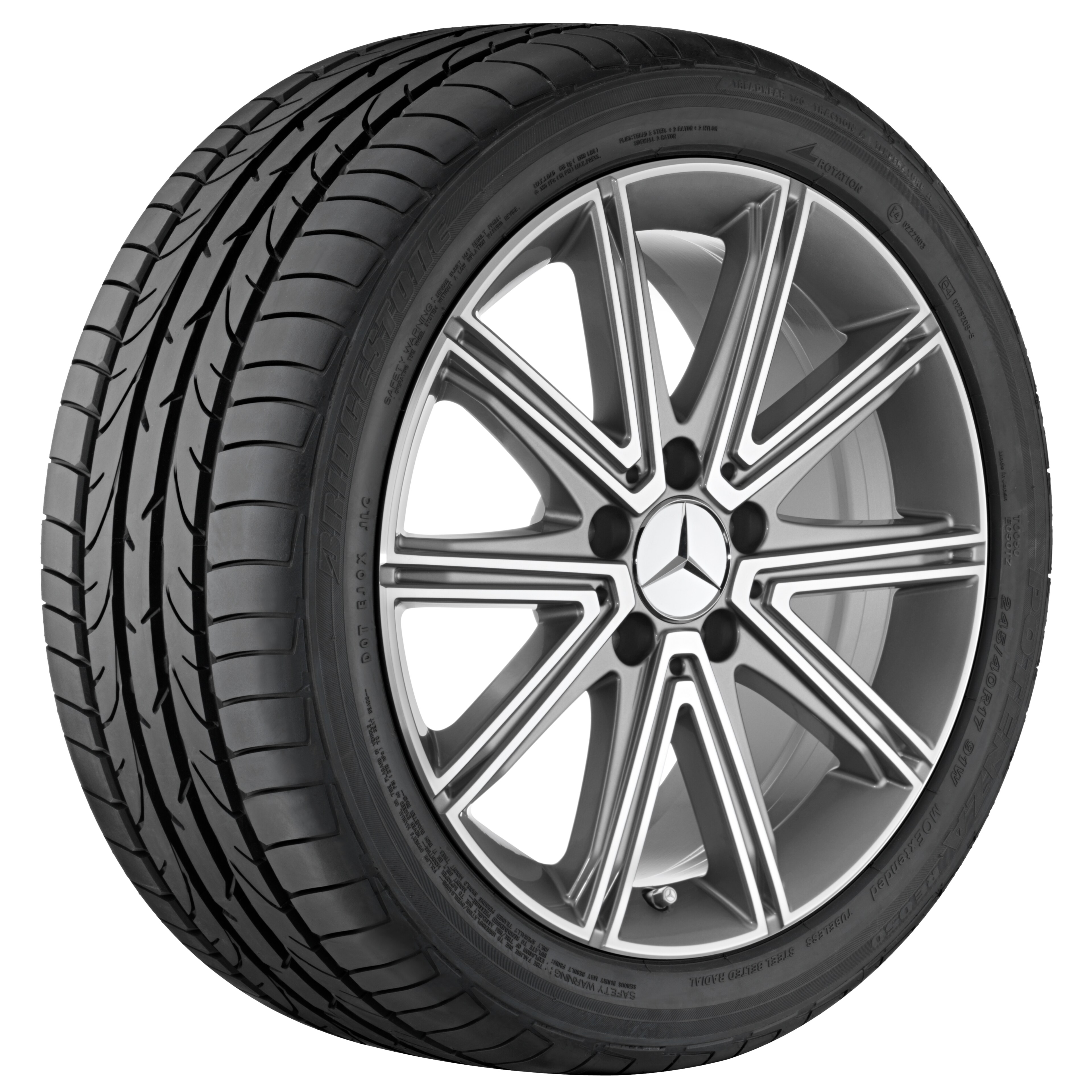 10-spoke wheel, 43.2 cm (17-inch), High-sheen finish - 8,5 J x 17 ET 36, palladium silver, high-sheen