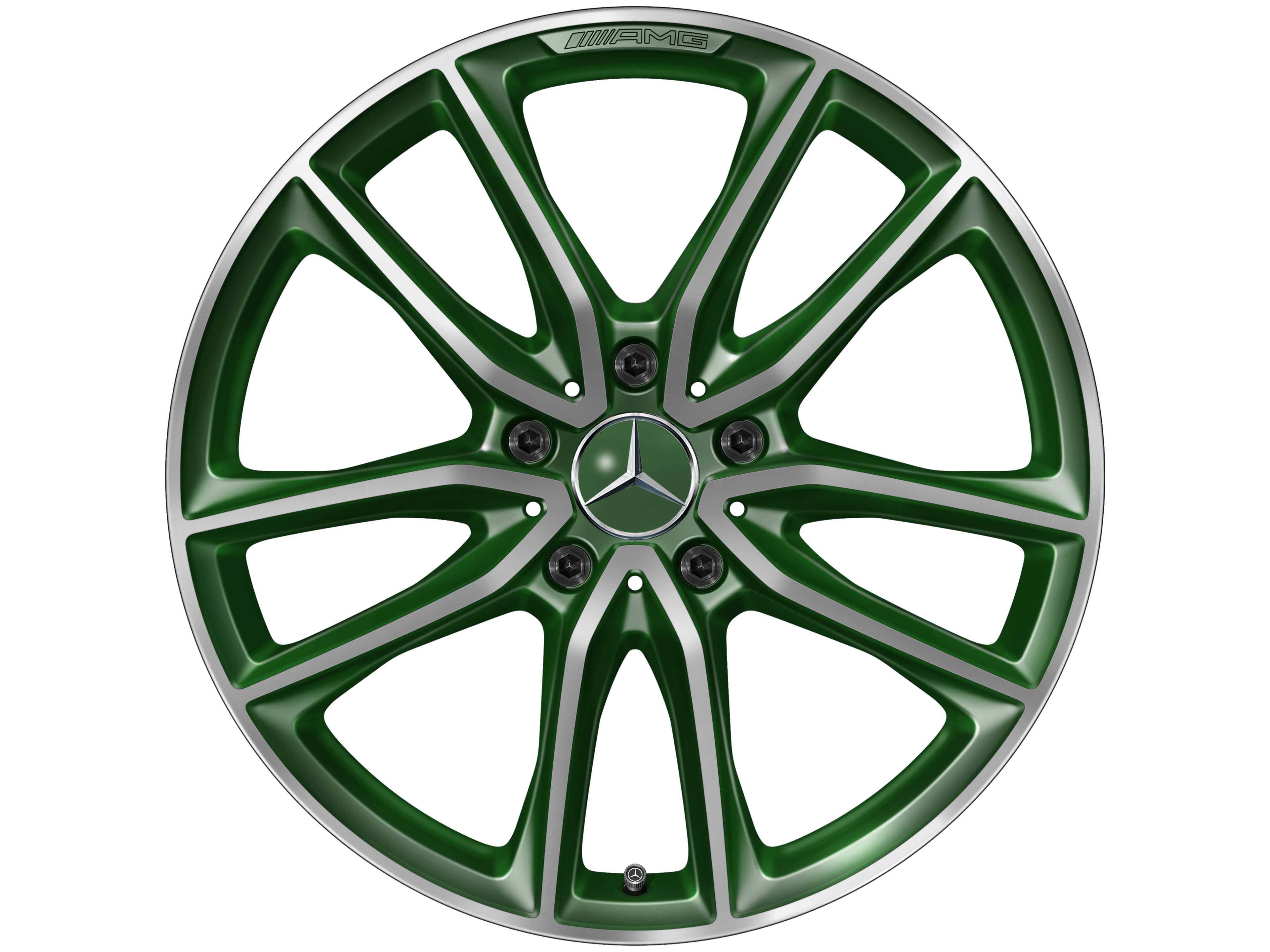 AMG 5-twin-spoke wheel, 50.8 cm (20-inch) - 8,5 J x 20 ET 32, designo olive, high-sheen