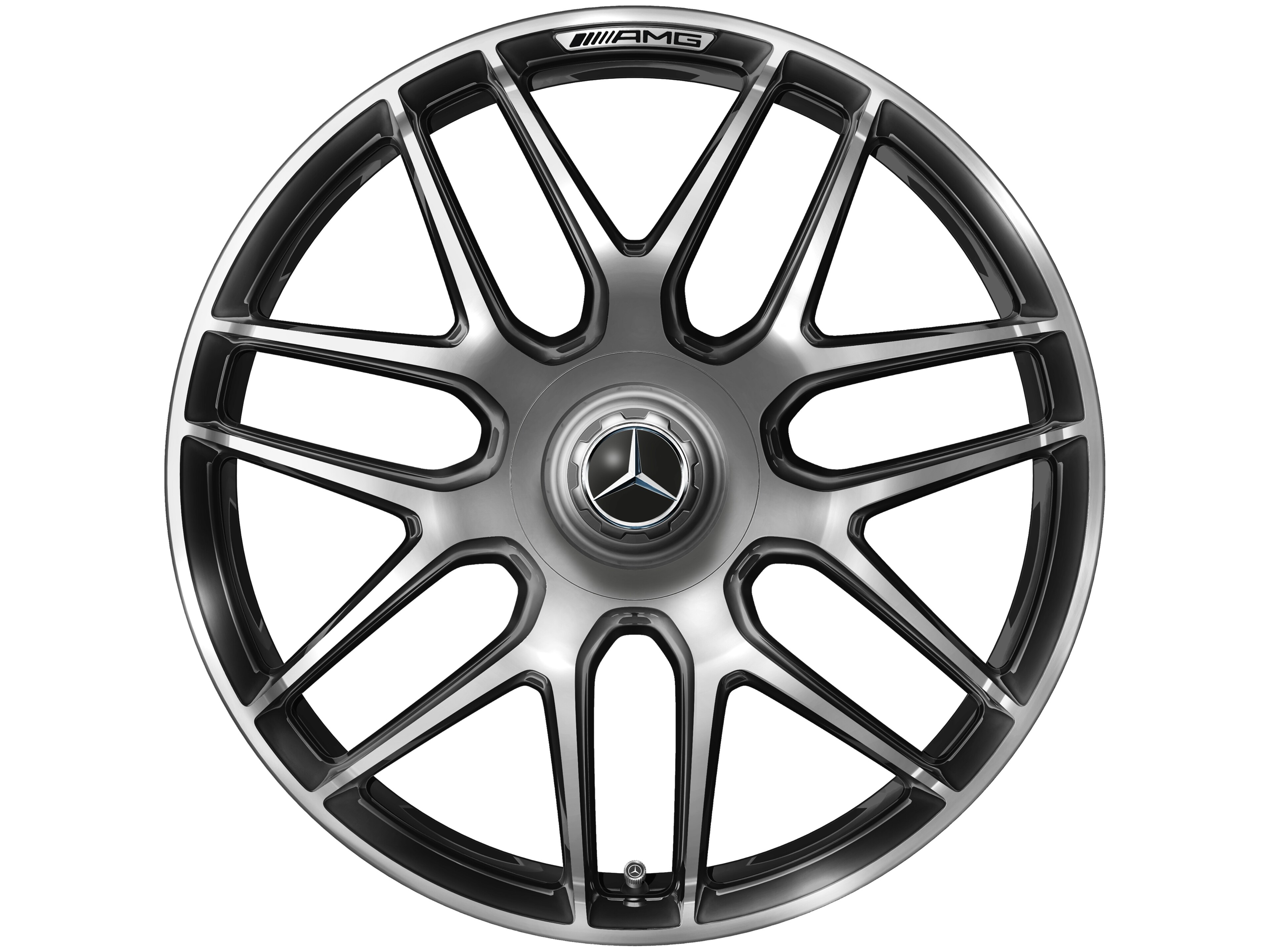 AMG forged wheel in cross-spoke design, 50.8 cm (20-inch), High-sheen rim flange - 9,5 J x 20 ET 25, dark platinum gloss, high-sheen rim flange