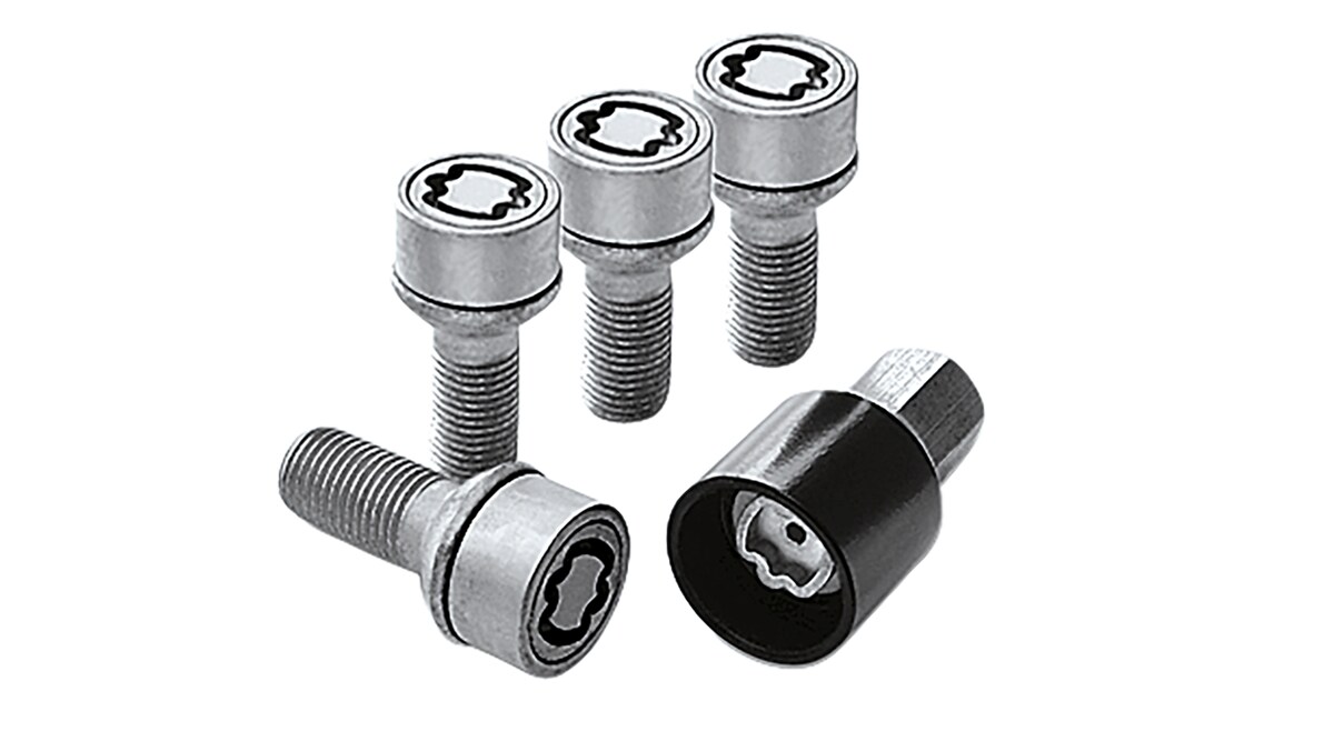 Rim lock set, M14 x 1.5 x 27 - silver-coloured
