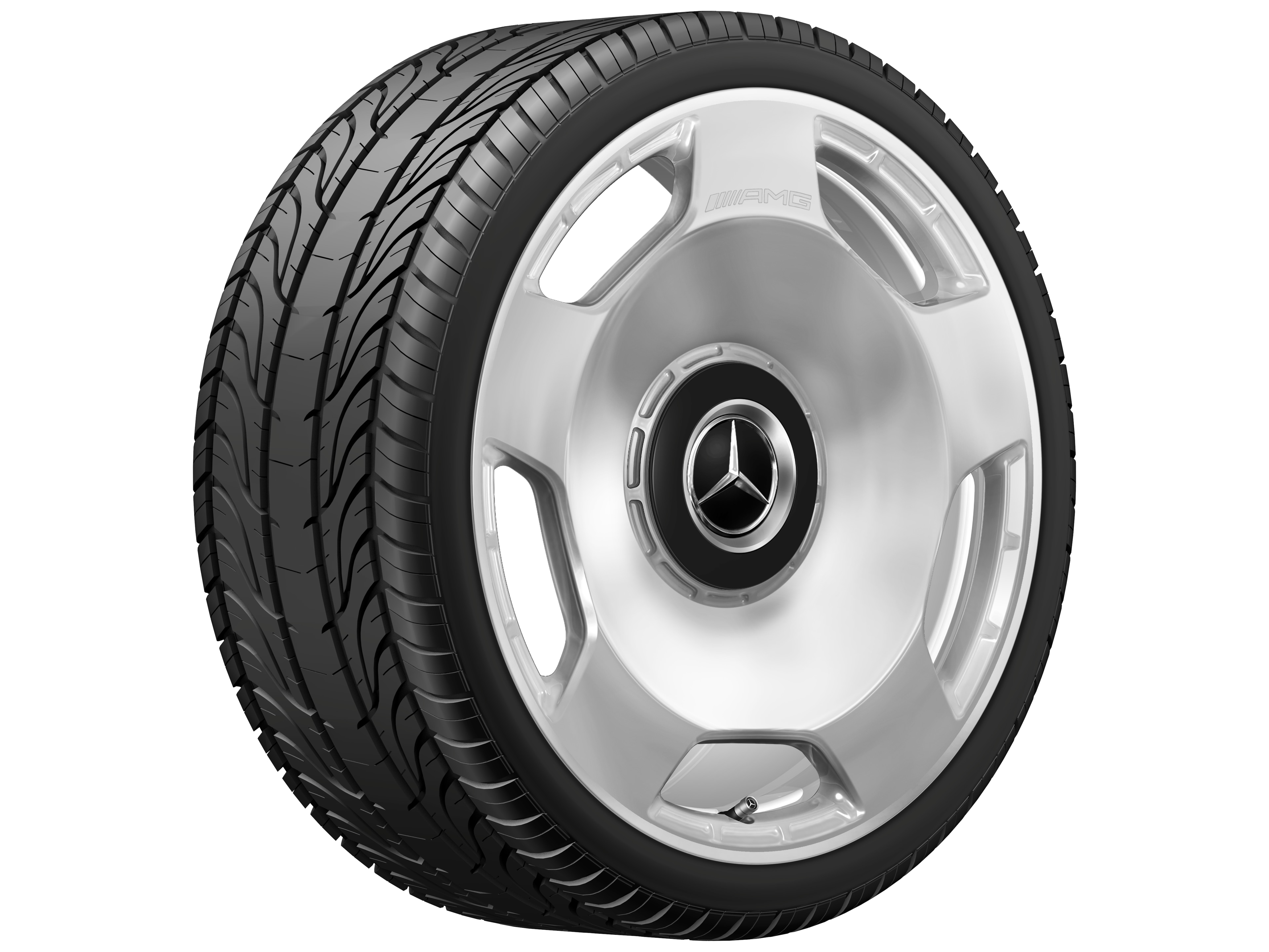 AMG forged wheel in a 5-hole design, 53.3 cm (21-inch) - 10 J x 21 ET 30, silver-coloured, high-gloss polished