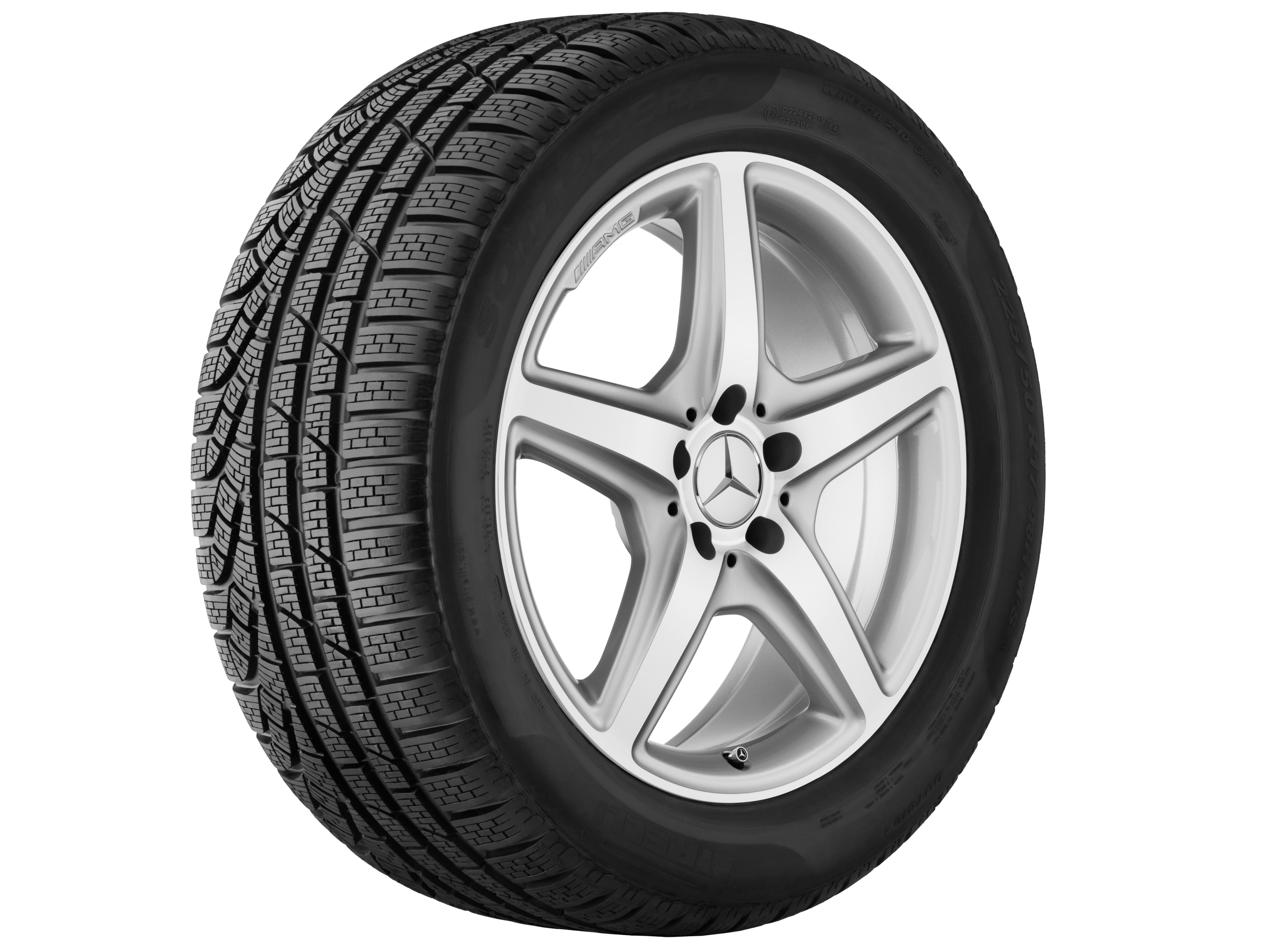 AMG 5-spoke wheel, 45.7 cm (18-inch) - 8,5 J x 18 ET 34,5, titanium silver