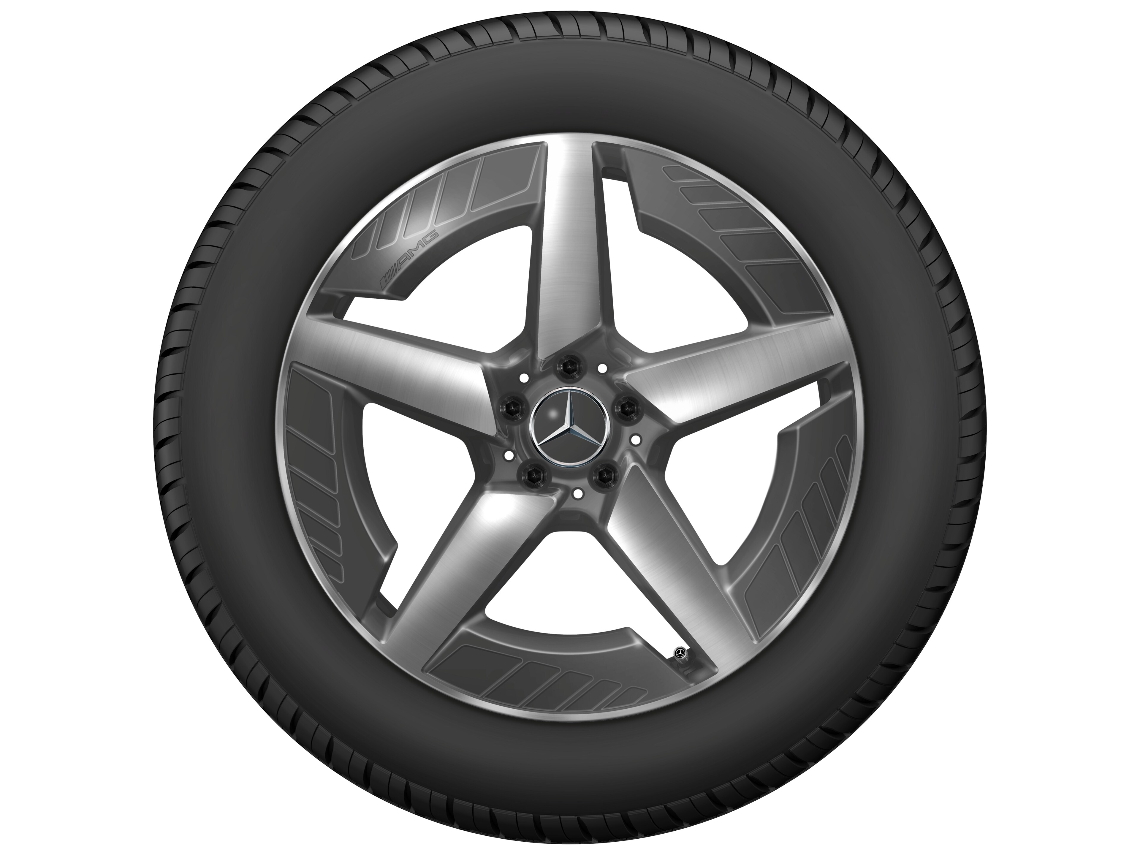 AMG light-alloy wheel, in 5-spoke design, 50.8 cm (20-inch) - 9 J x 20 ET 57,1, tantalite grey, high-sheen