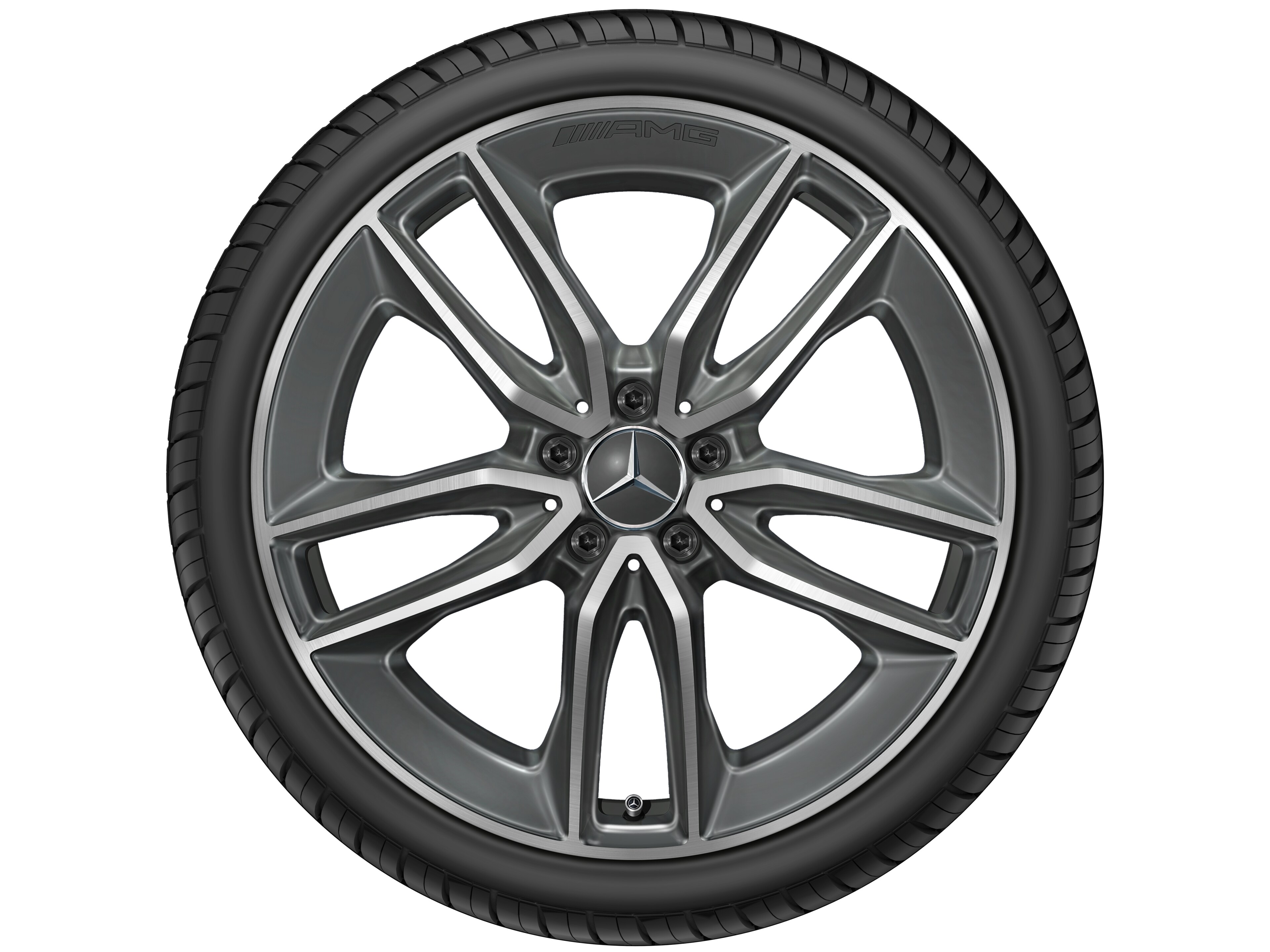AMG 5-twin-spoke wheel, 50.8 cm (20-inch) - 9 J x 20 ET 49, tantalite grey, high-sheen