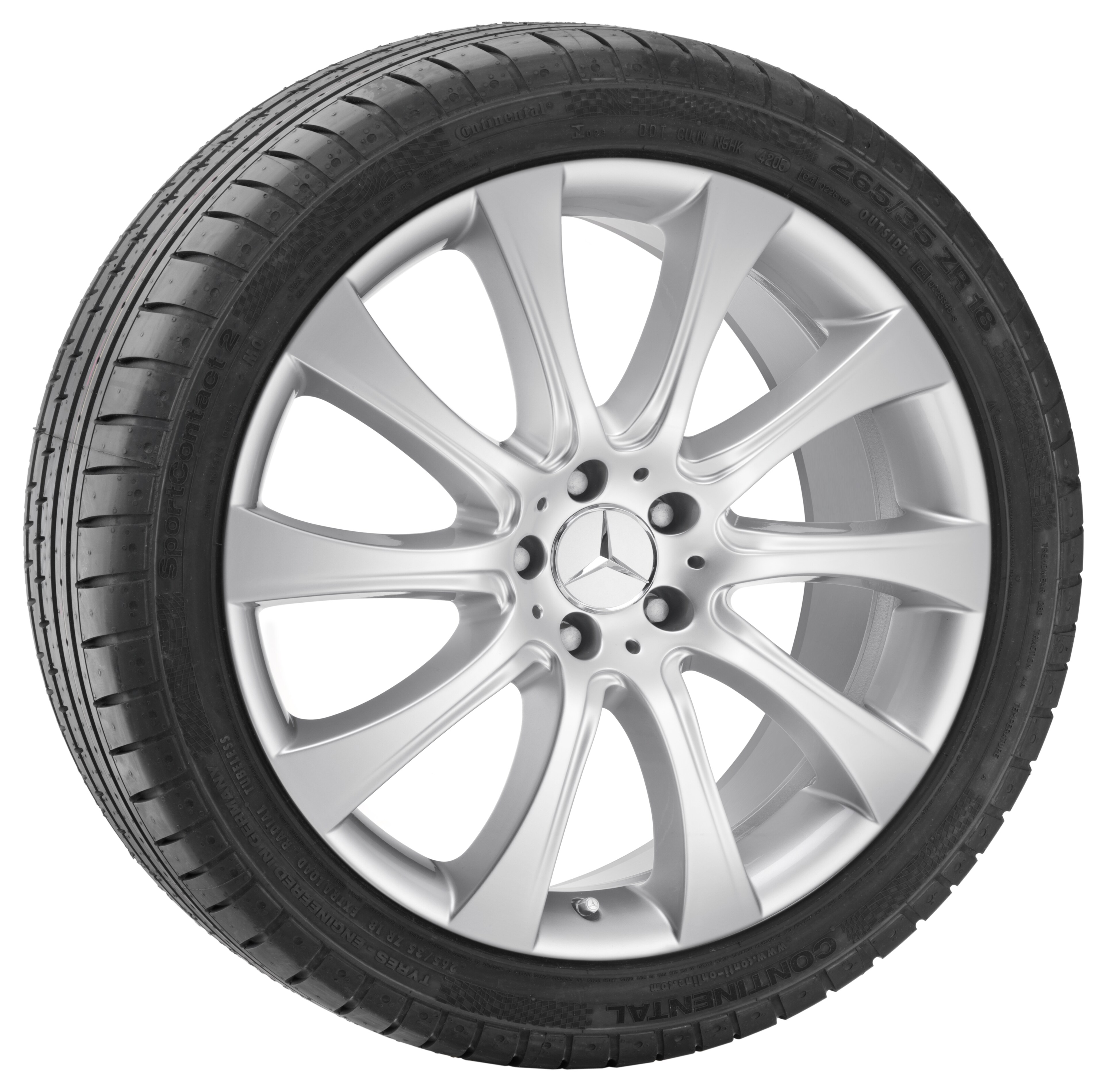 10-spoke wheel, Alaraph, 50.8 cm (20-inch) - 9,5 J x 20 ET 43, sterling silver