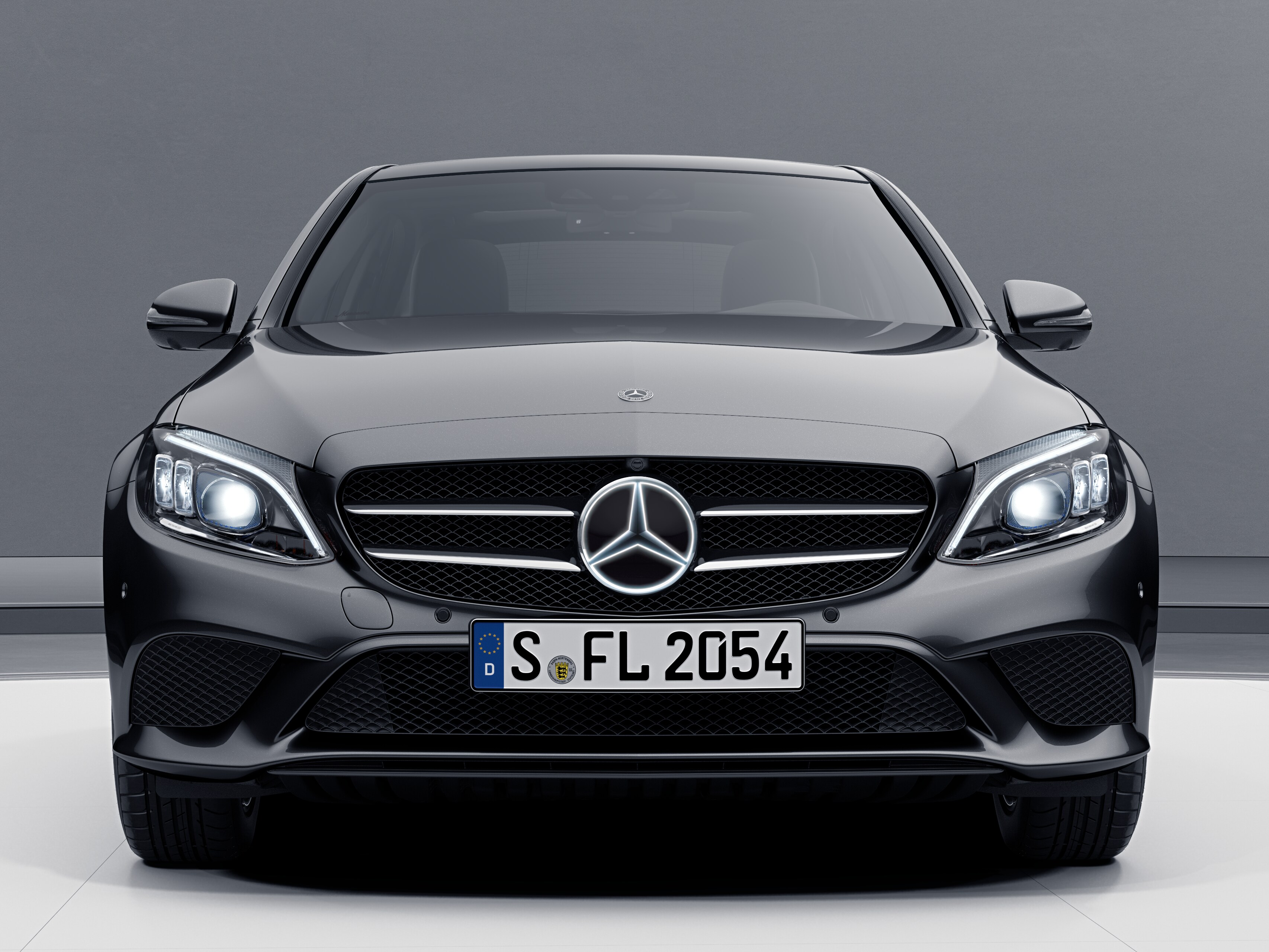 Illuminated Mercedes star, Attachment part - chrome