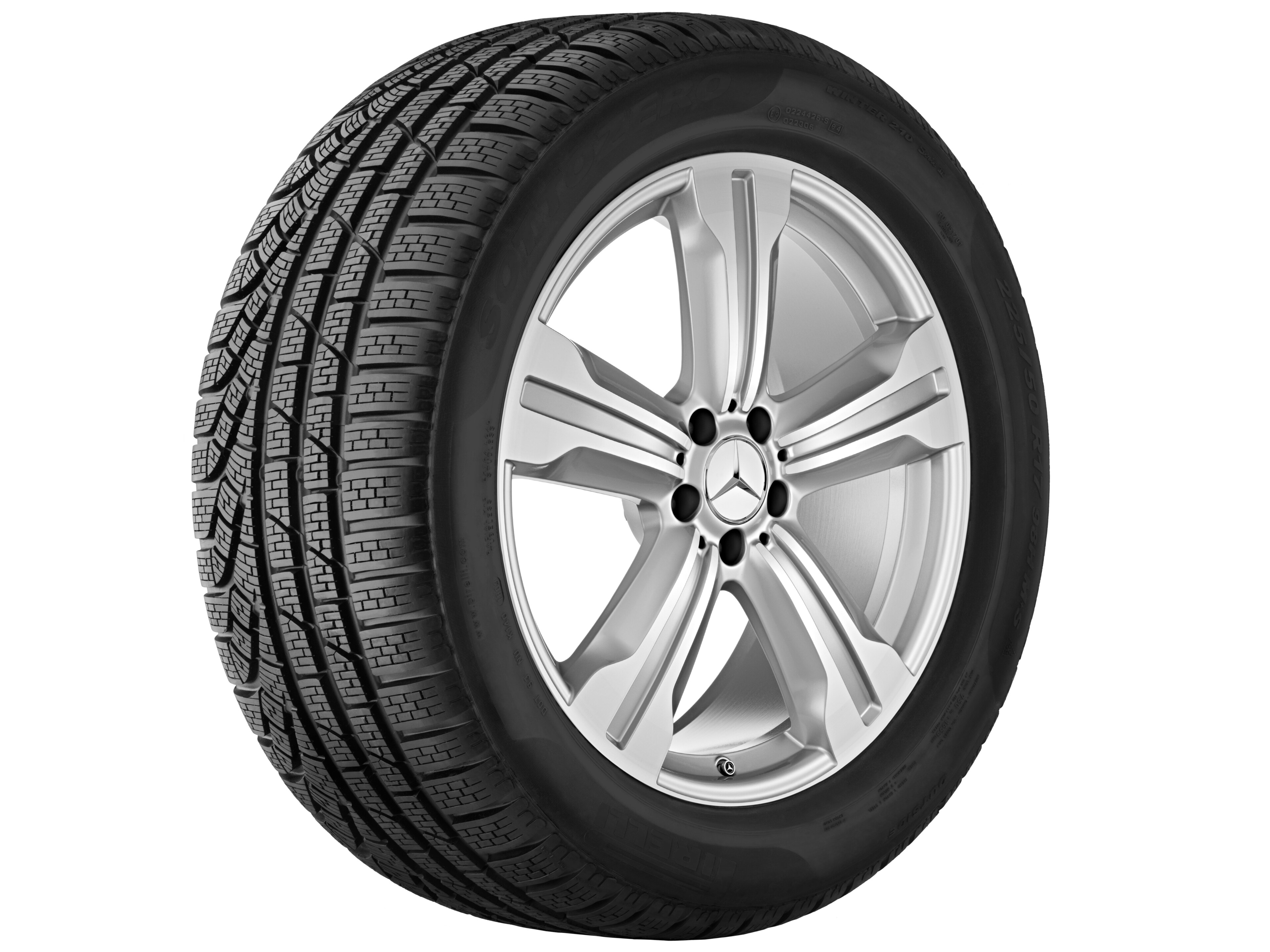 5-spoke wheel, Kiyali, 50.8 cm (20-inch) - 9,5 J x 20 ET 43, titanium silver, high-sheen
