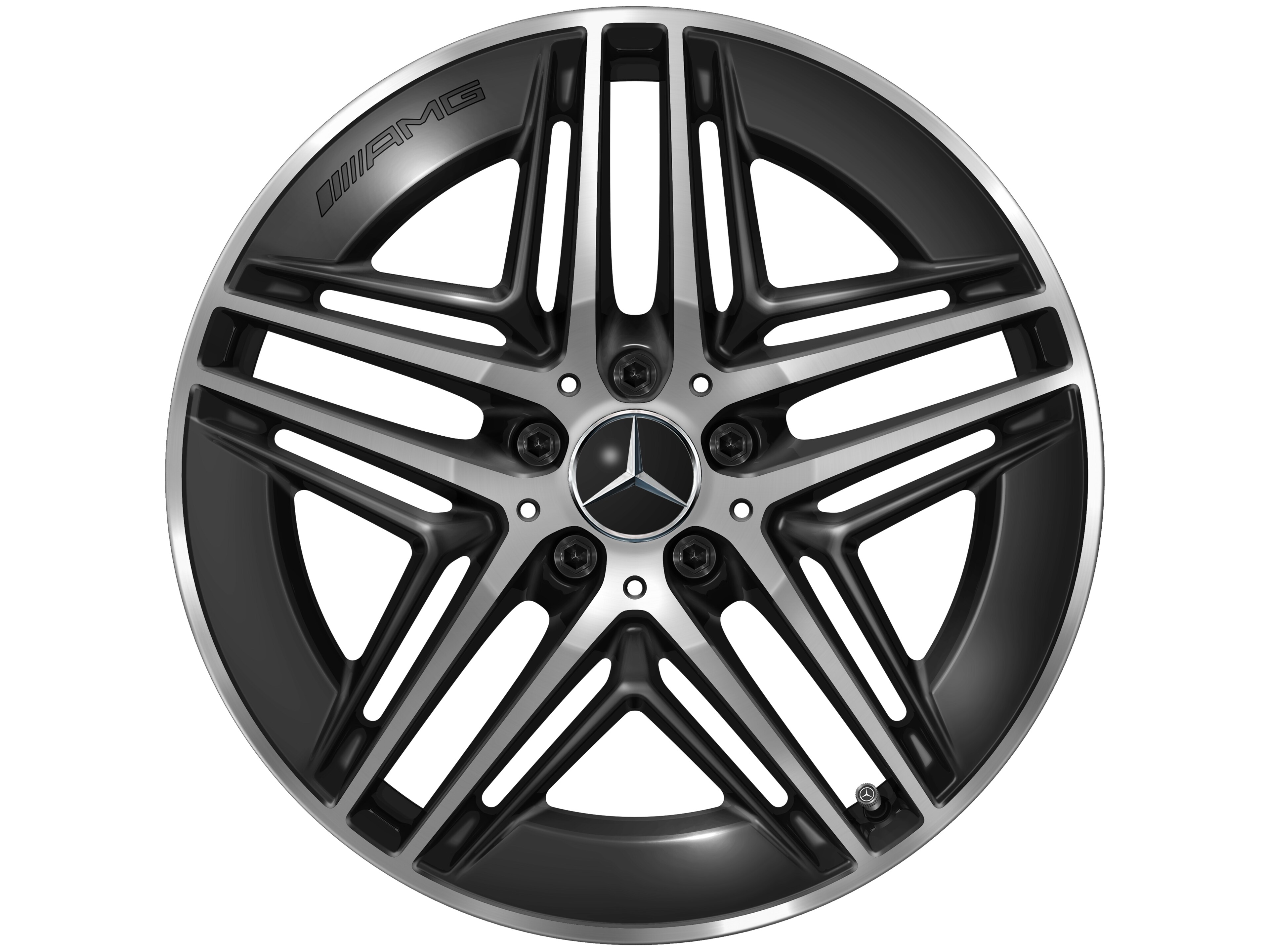 AMG light-alloy wheel, in 5-twin-spoke design, 48.3 cm (19-inch) - 8 J x 19 ET 52, black, high-sheen