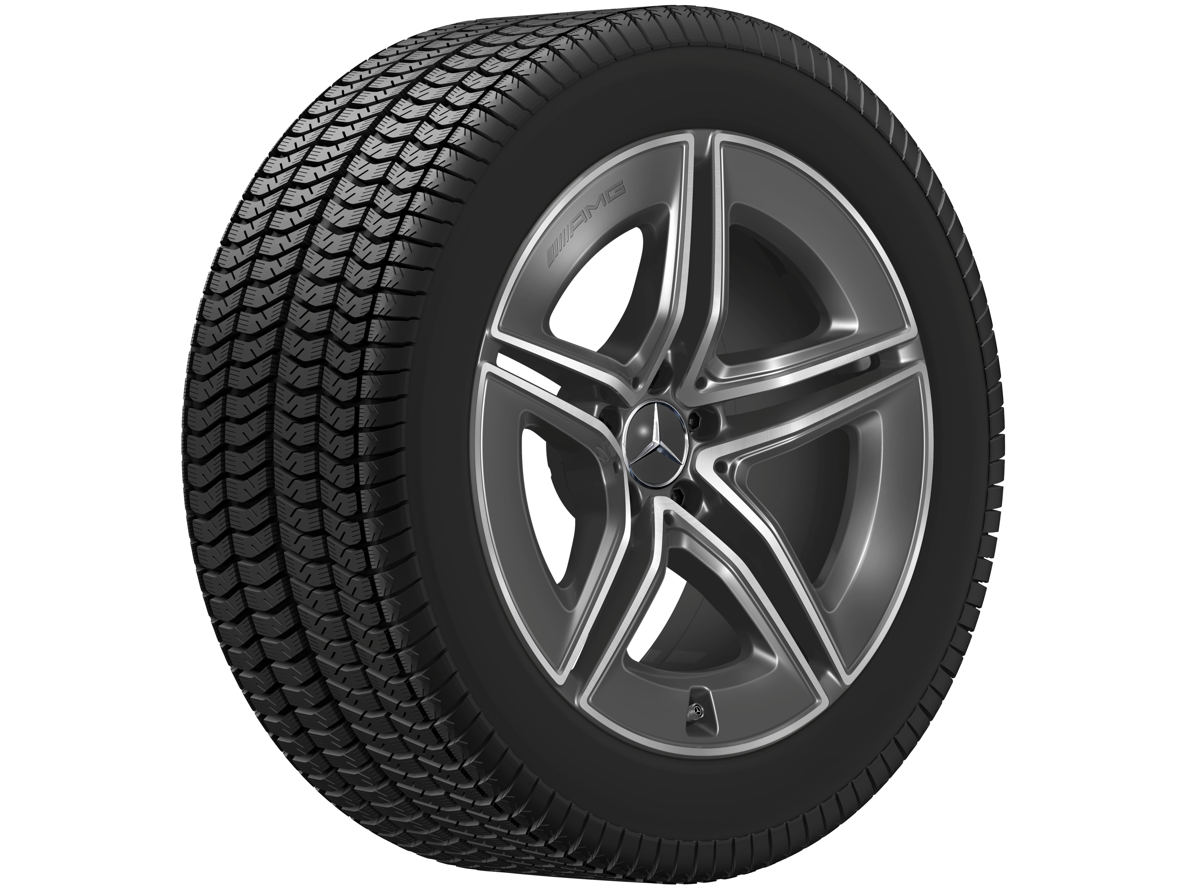 AMG 5-twin-spoke wheel, 48.3 cm (19-inch) - 8 J x 19 ET 21,5, tantalite grey, high-sheen