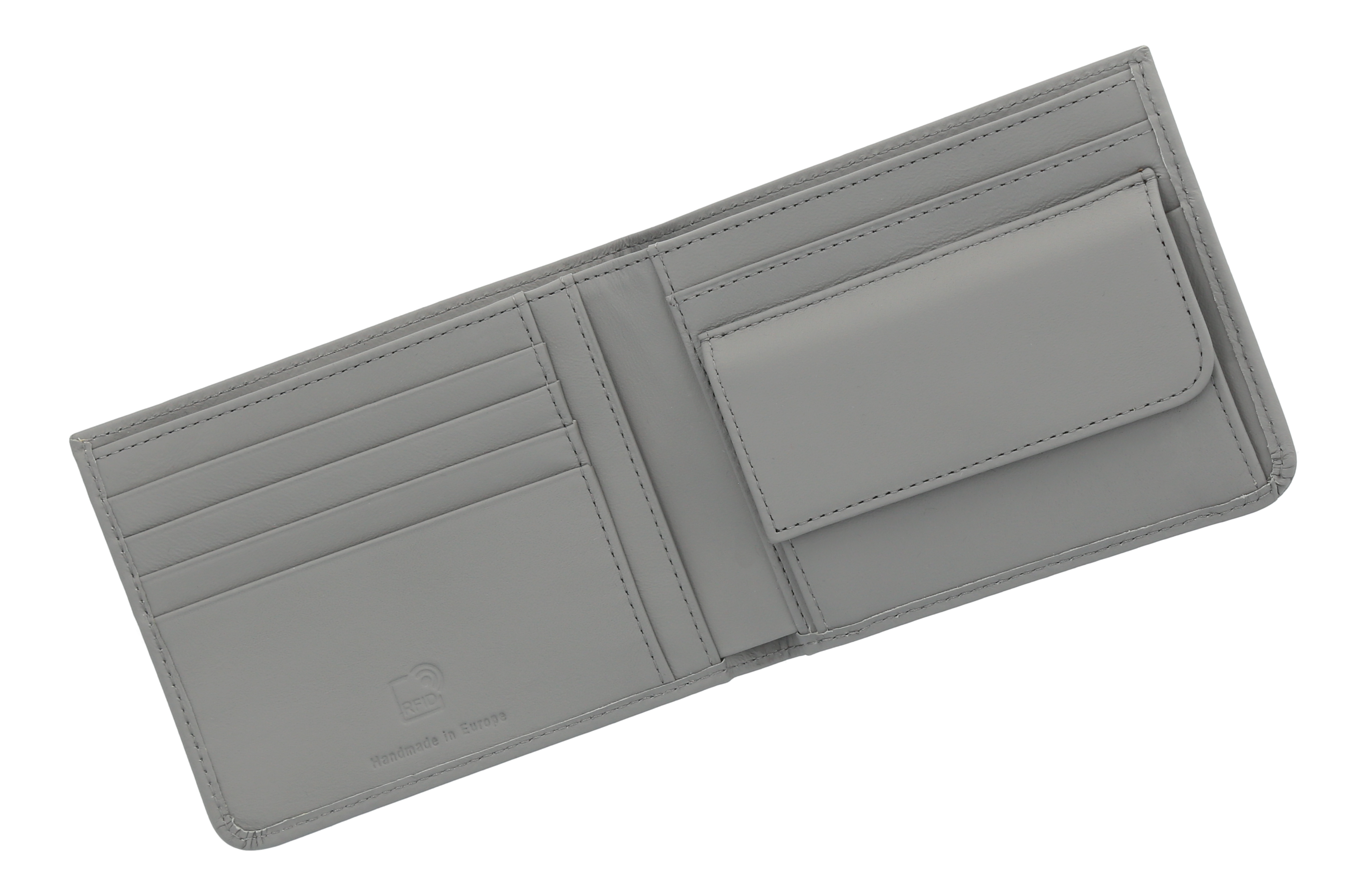 Wallet, Vehicle leather - silver grey, Leather