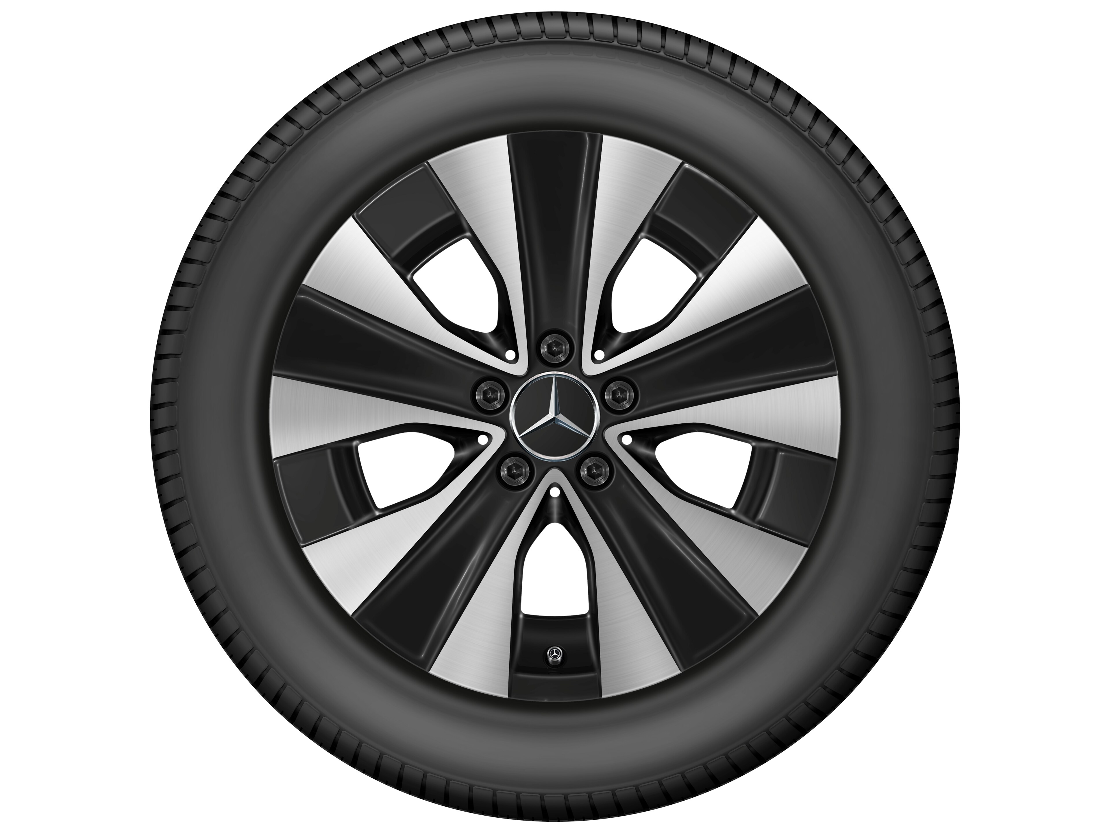 5-spoke wheel, 43.2 cm (17-inch), Aero - 7 J x 17 ET 51, black, high-sheen