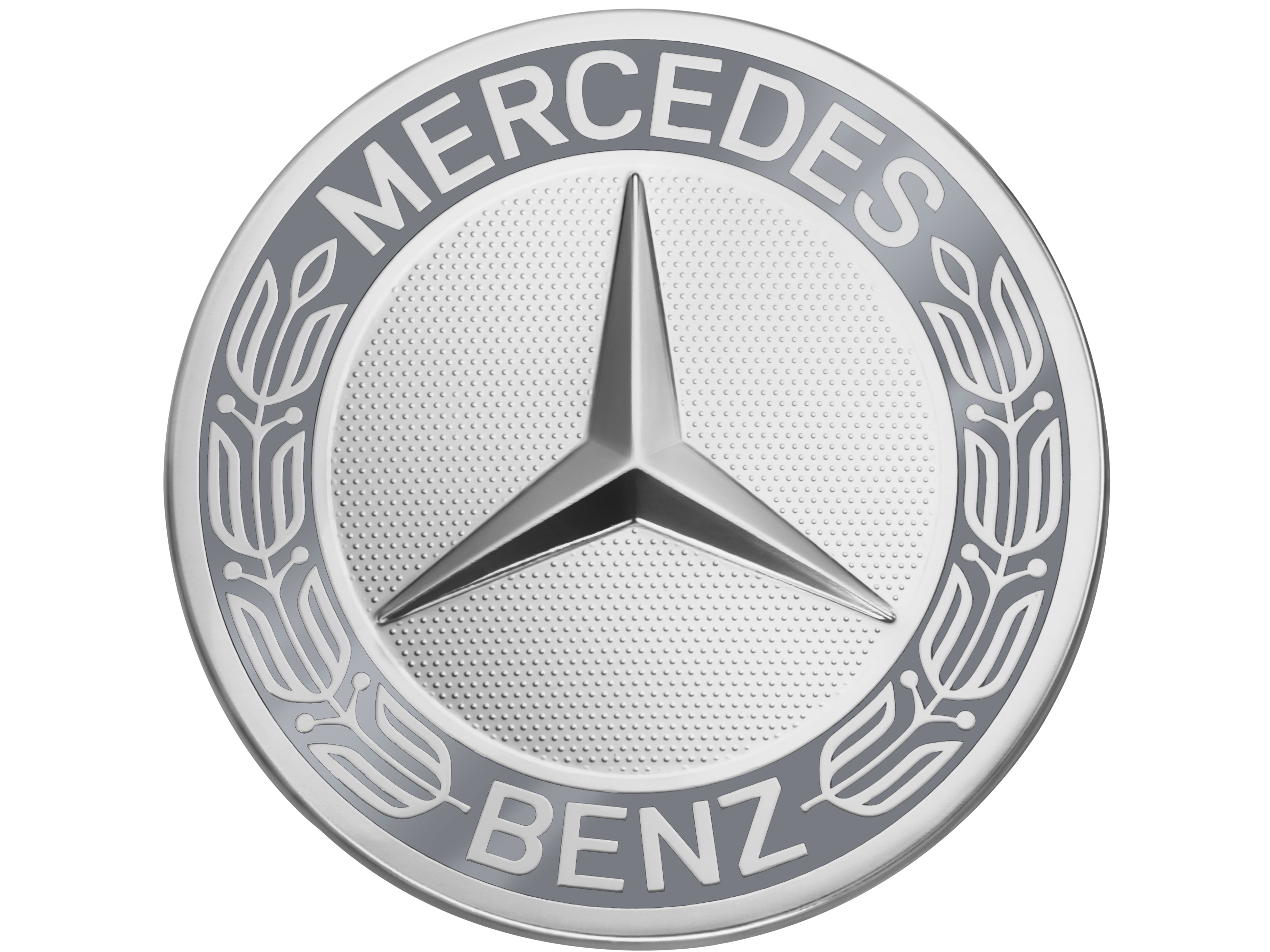 Hub cap, Star with laurel wreath, Classic design, for countersink diameter 71.8 mm - grey
