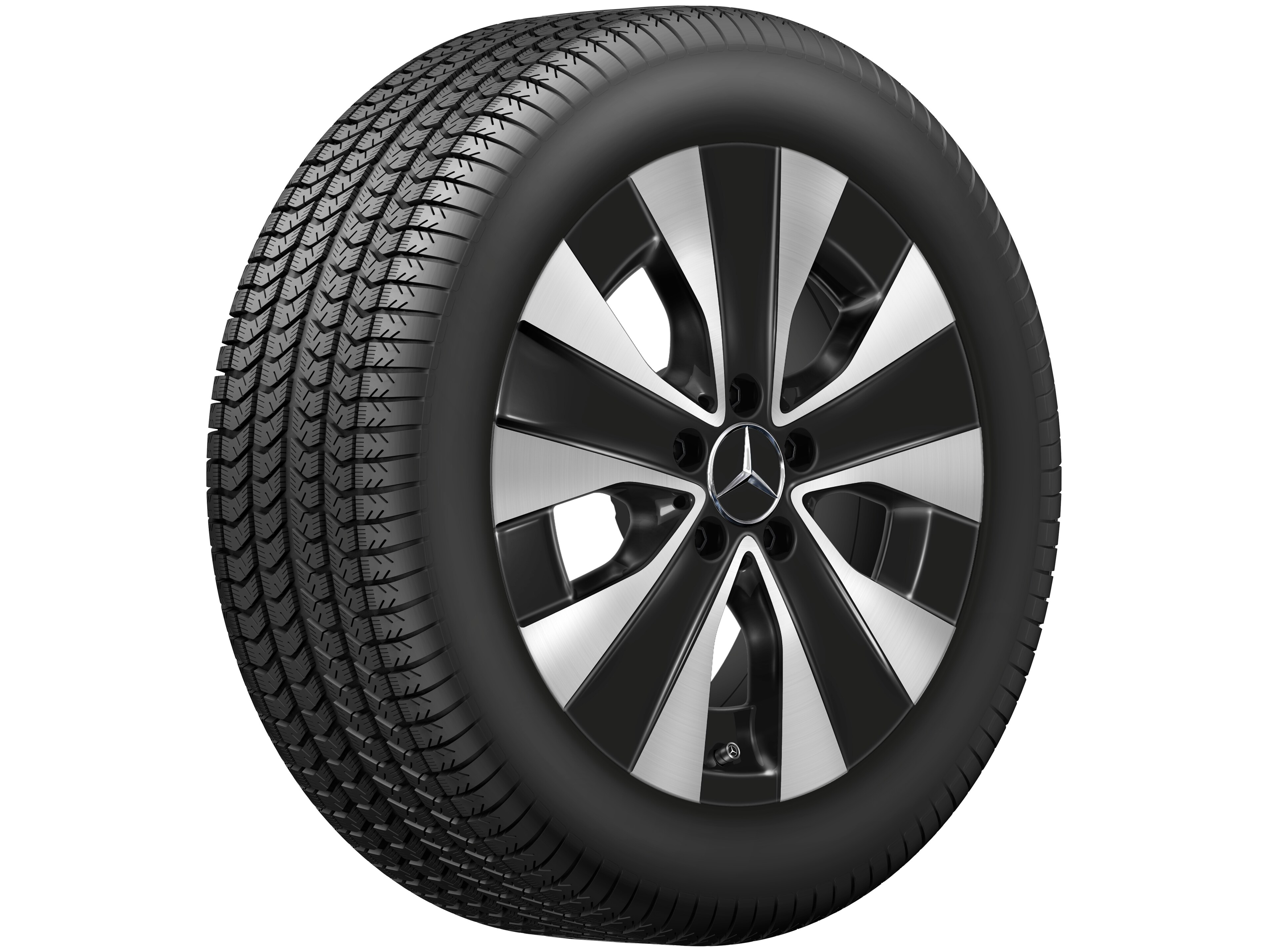 5-spoke wheel, 43.2 cm (17-inch), Aero - 7 J x 17 ET 51, black, high-sheen
