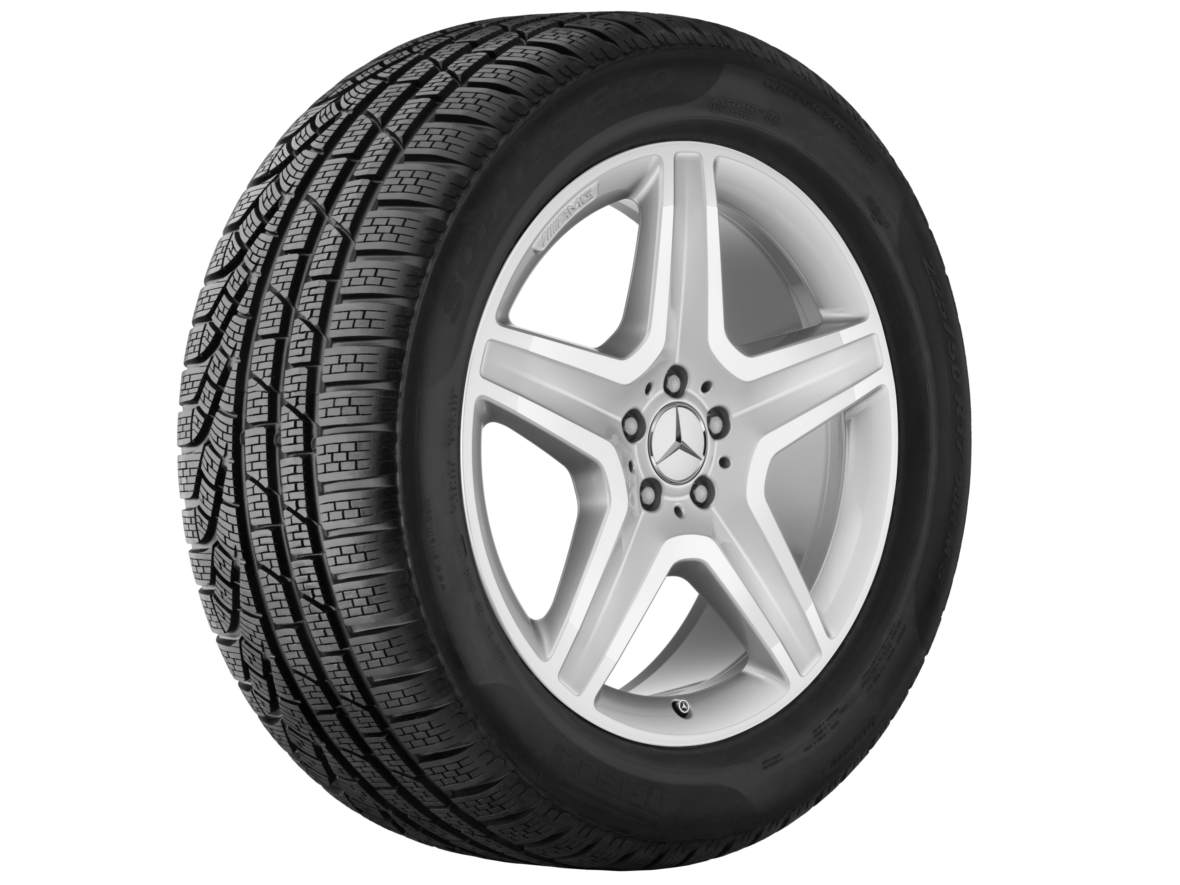AMG 5-spoke wheel, 50.8 cm (20-inch) - 9 J x 20 ET 57, silver-coloured, high-sheen