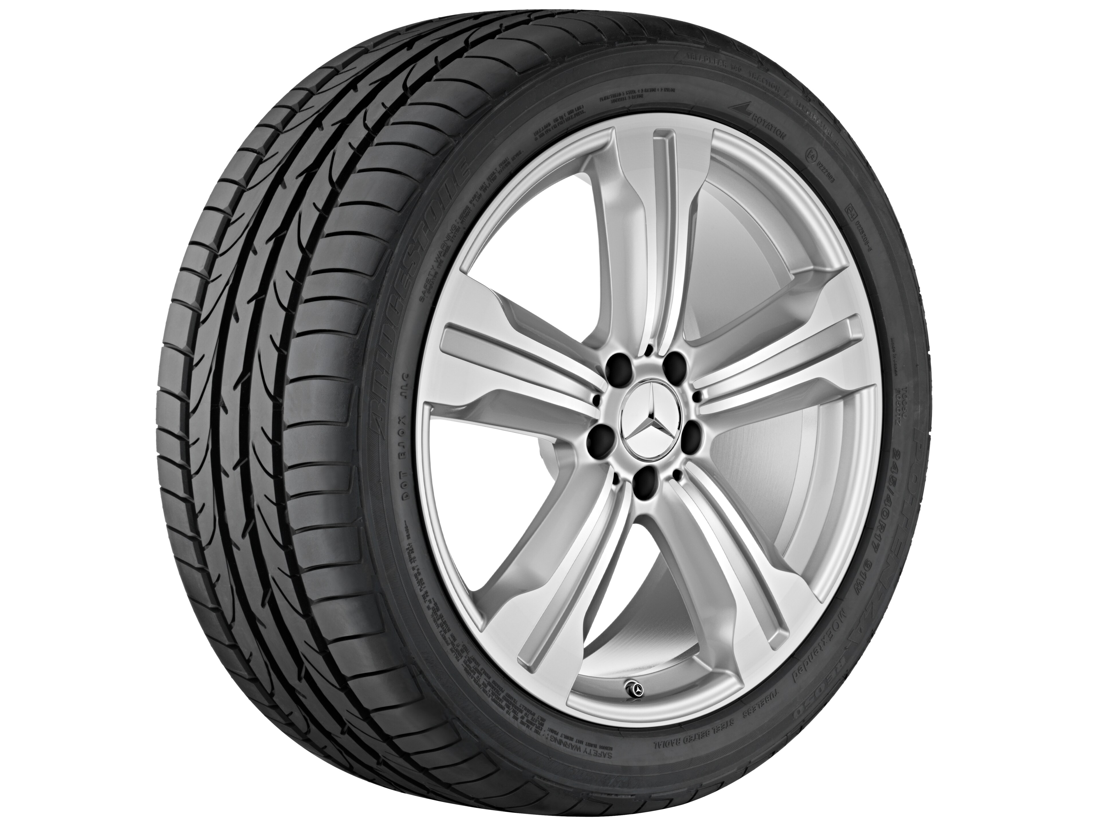 5-spoke wheel, Kiyali, 50.8 cm (20-inch) - 9,5 J x 20 ET 43, titanium silver, high-sheen