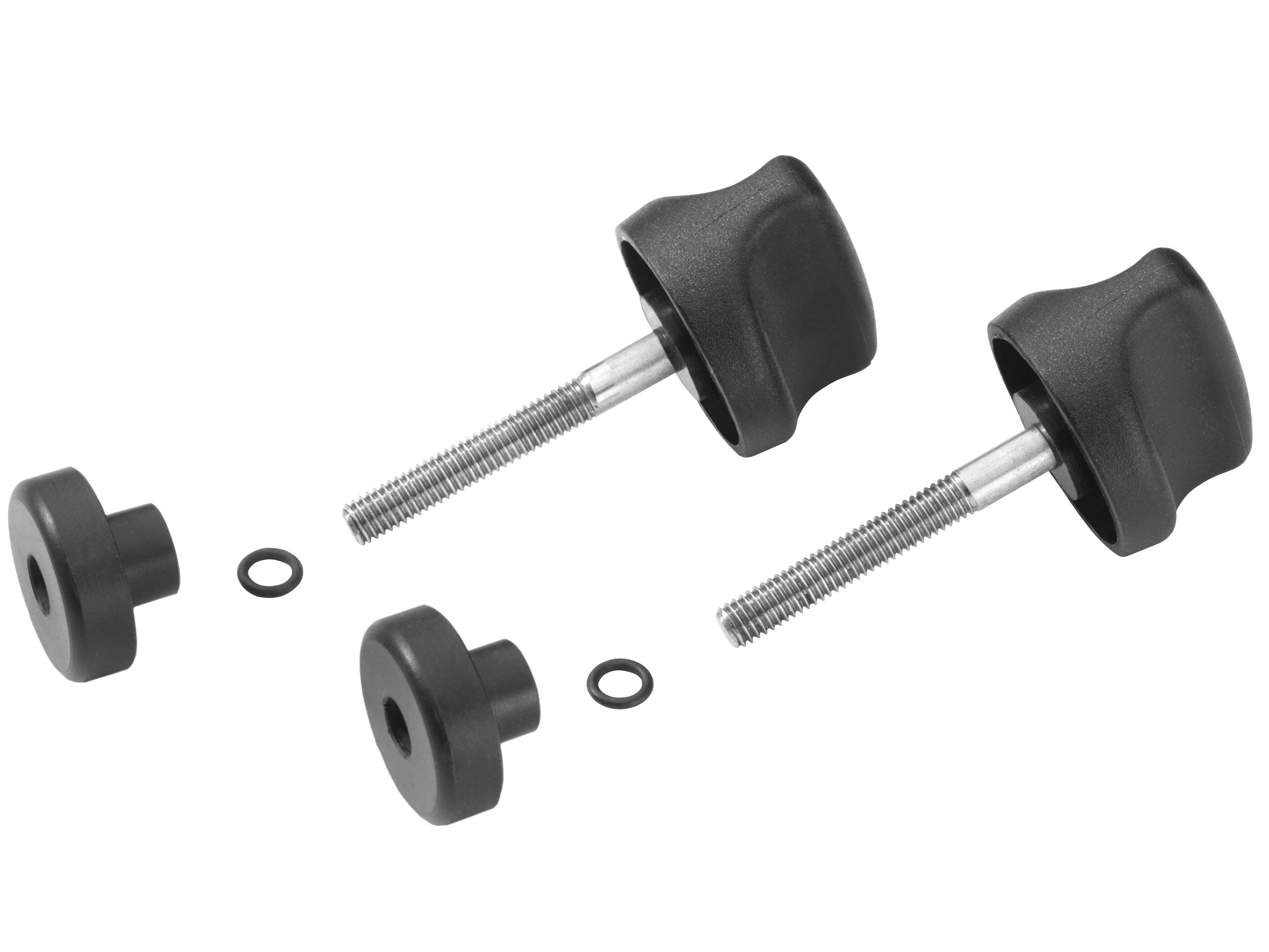 Distance adapter, for New Alustyle cycle rack - Plastic / Metal, black / silver-coloured
