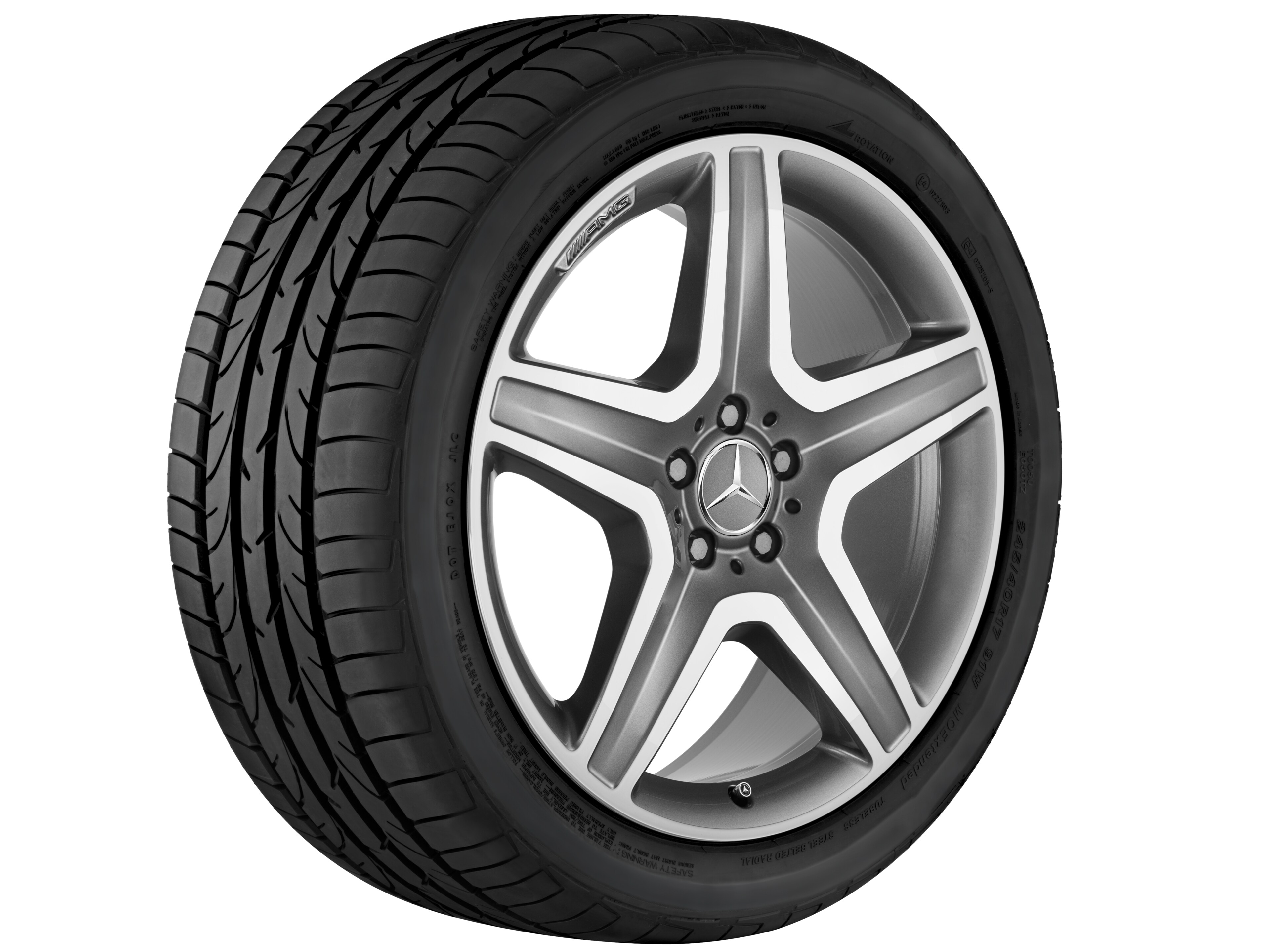 AMG 5-spoke wheel, 50.8 cm (20-inch) - 9 J x 20 ET 57, titanium grey, high-sheen