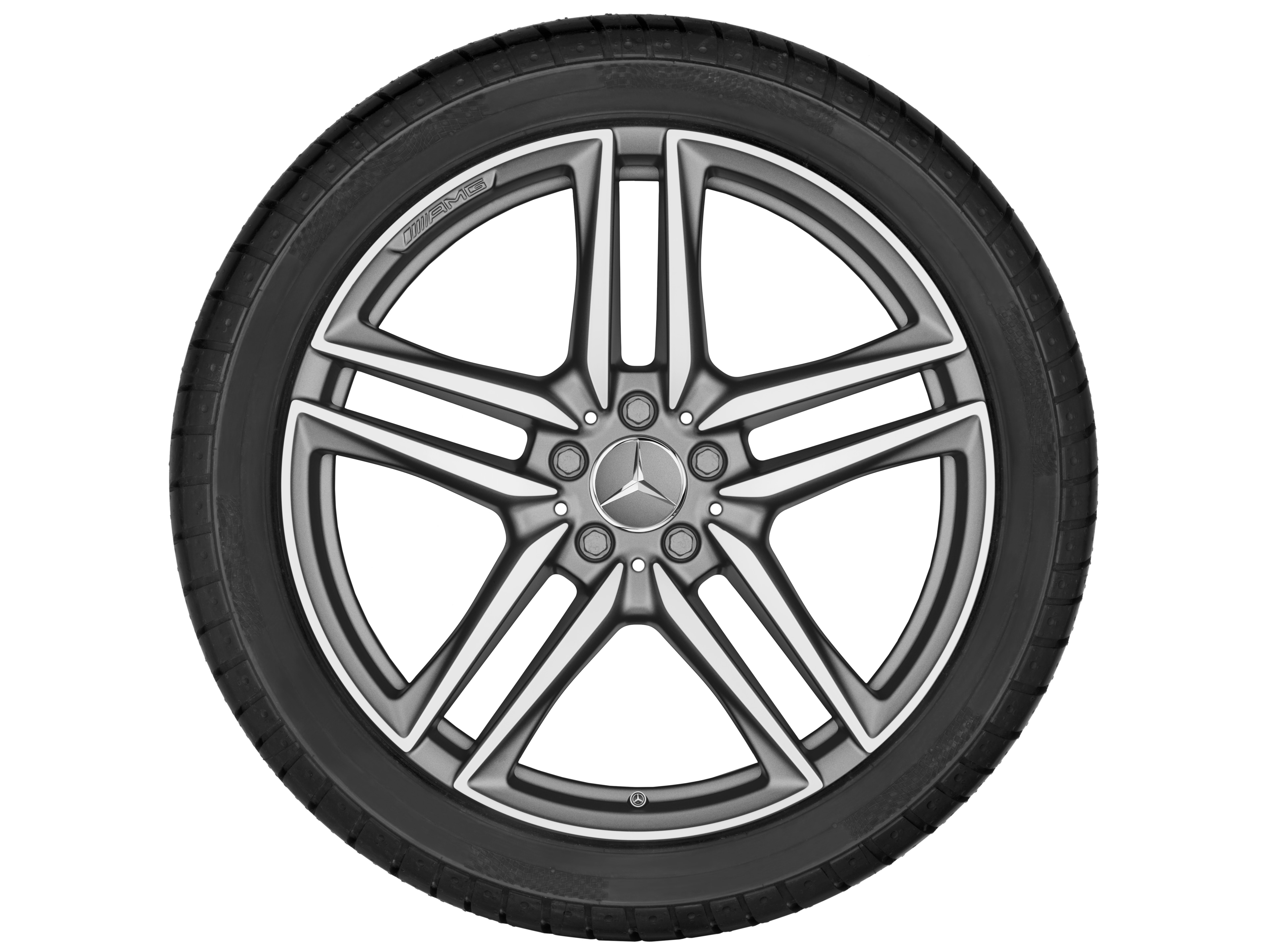 AMG 5-twin-spoke wheel, 50.8 cm (20-inch) - 10 J x 20 ET 55, matt titanium grey, high-sheen