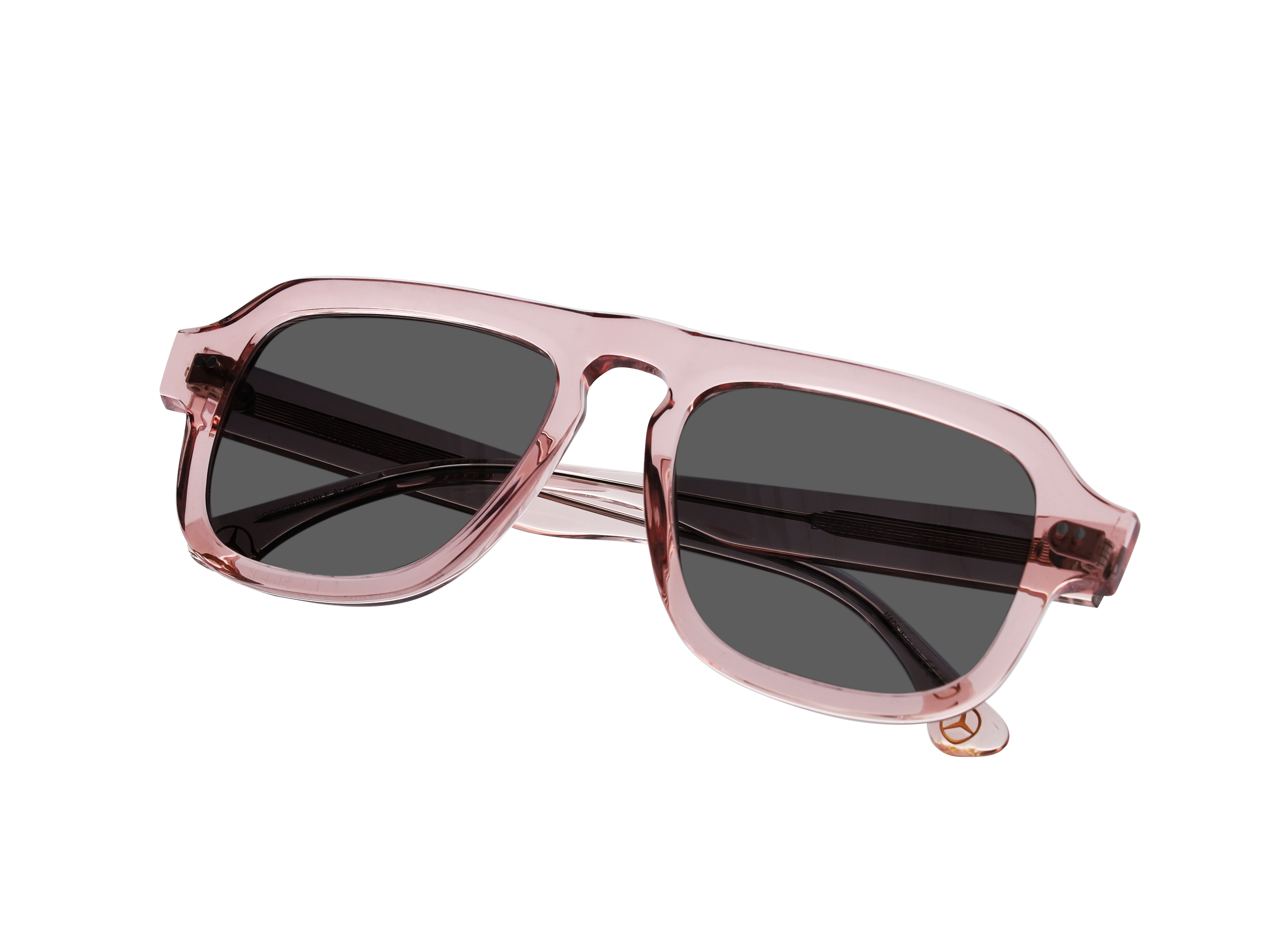 Sonnenbrille, Unisex - roségold / bronzefarben, Acetat, transparent
