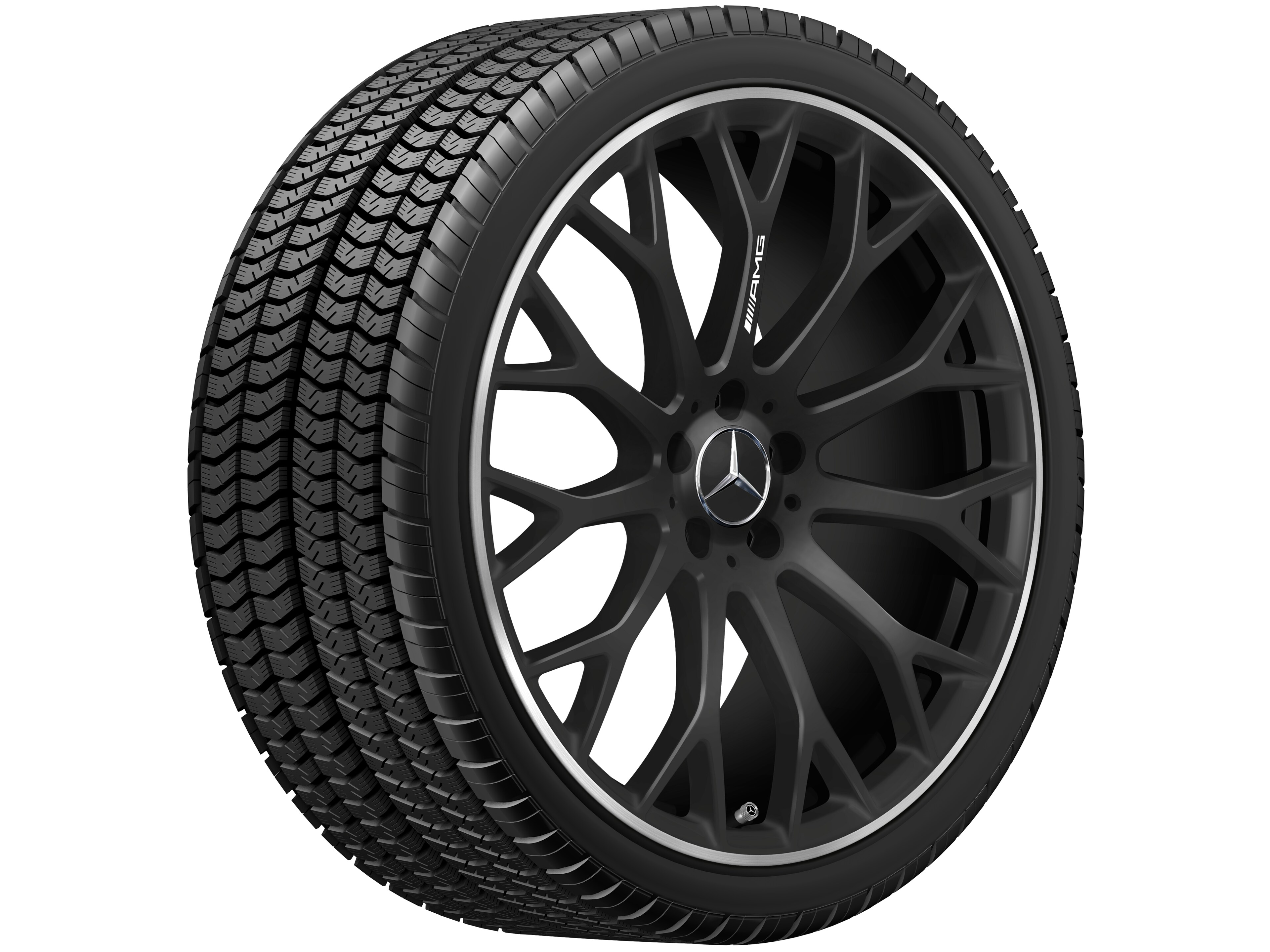 AMG cross-spoke wheel, 53.3 cm (21-inch) - 11 J x 21 ET 67, matt black, high-sheen rim flange