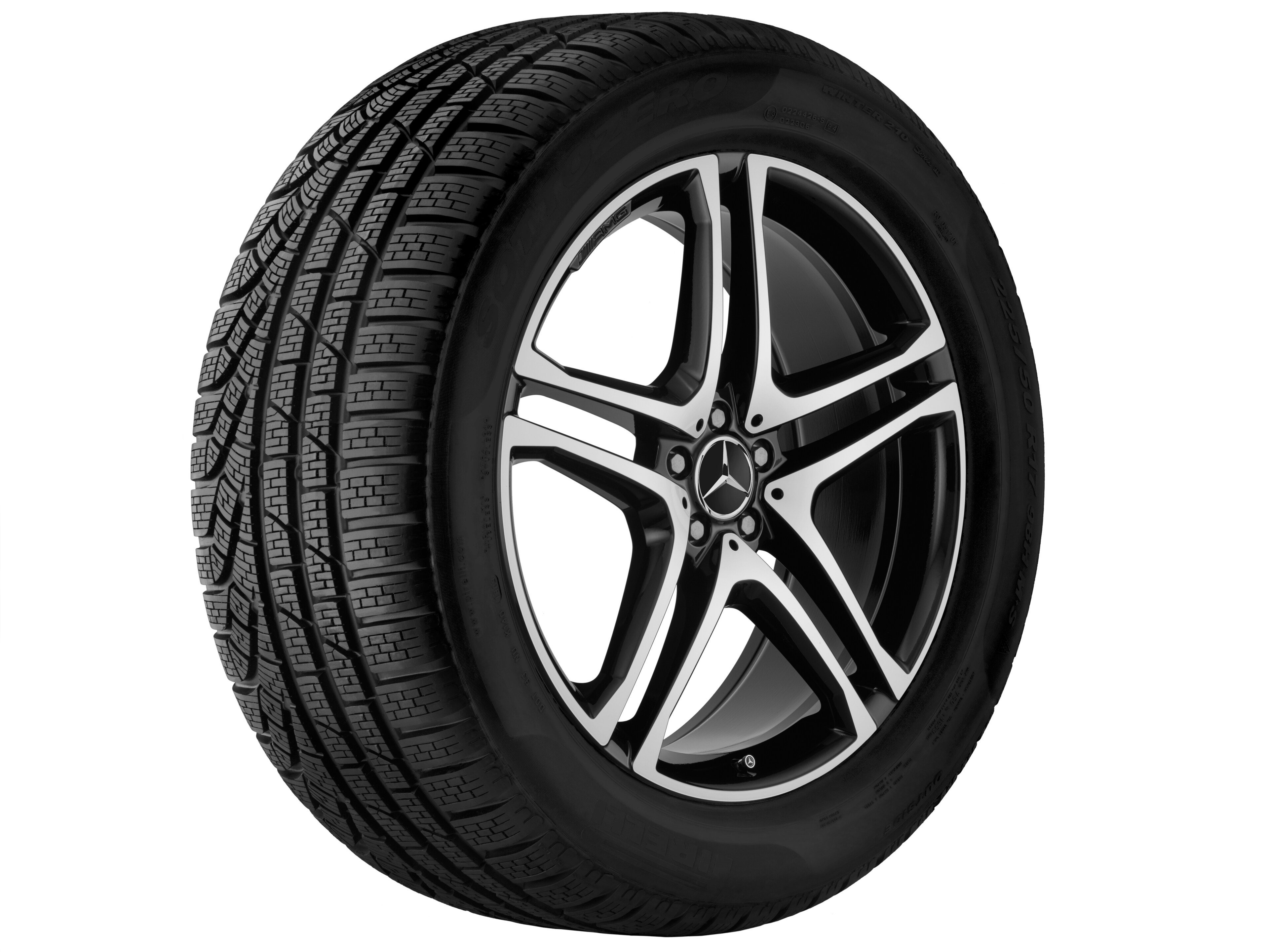 AMG 5-twin-spoke wheel, 55.9 cm (22-inch) - 10 J x 22 ET 56, black, high-sheen