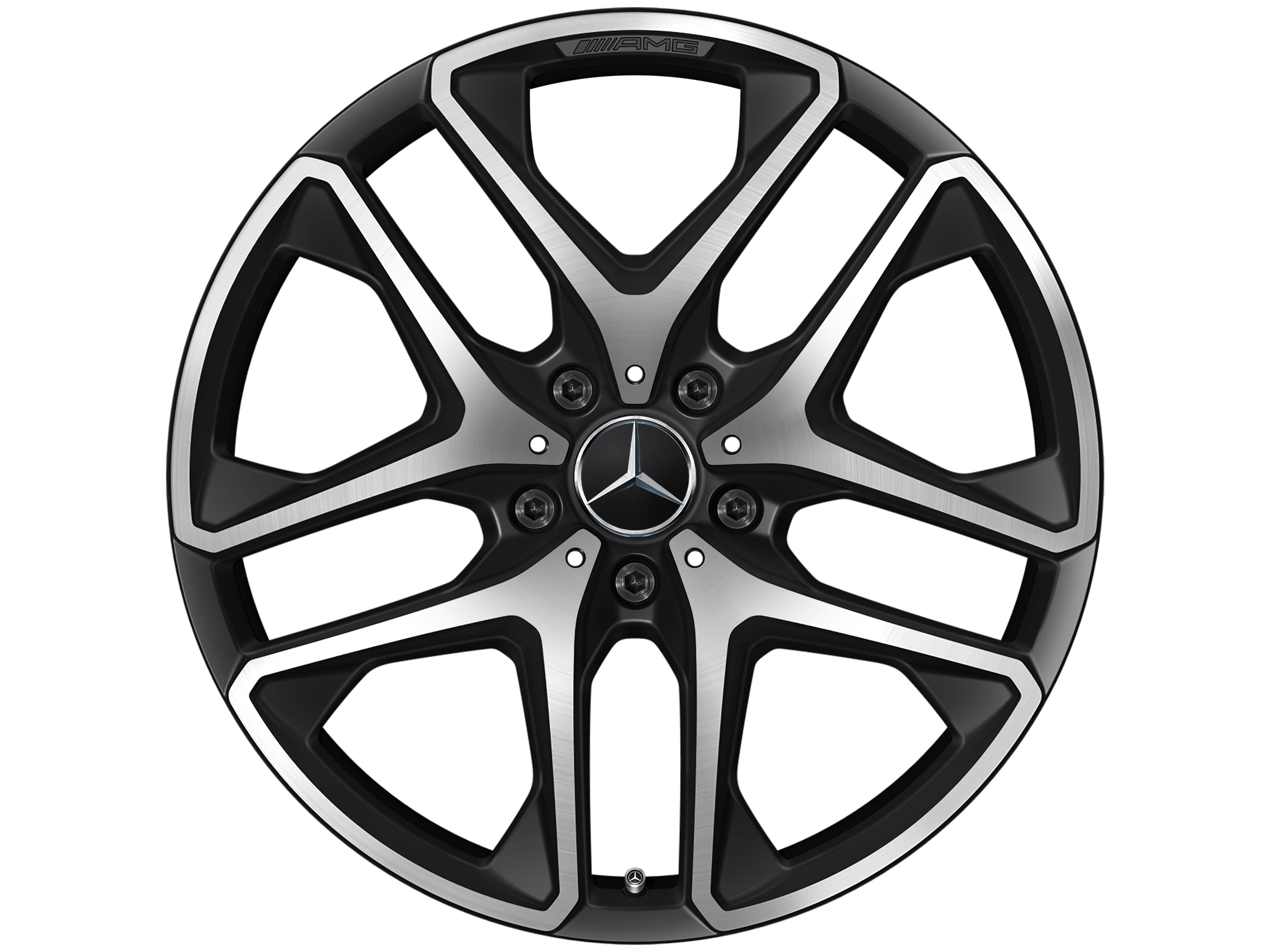 AMG 5-twin-spoke wheel, 53.3 cm (21-inch) - 10 J x 21 ET 33, matt black, high-sheen