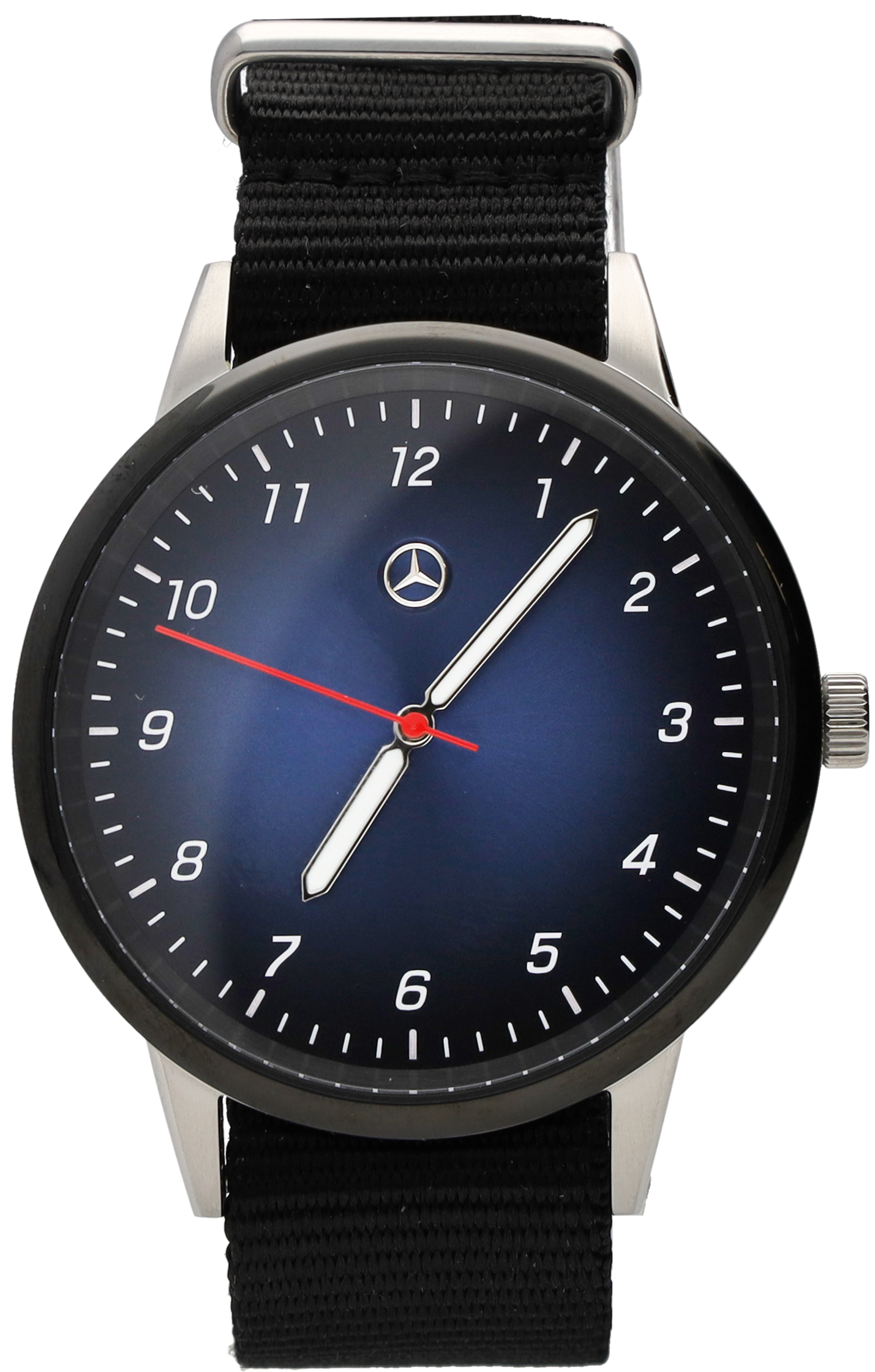 Men's wristwatch - black / blue / silver-coloured, Stainless steel / Nylon
