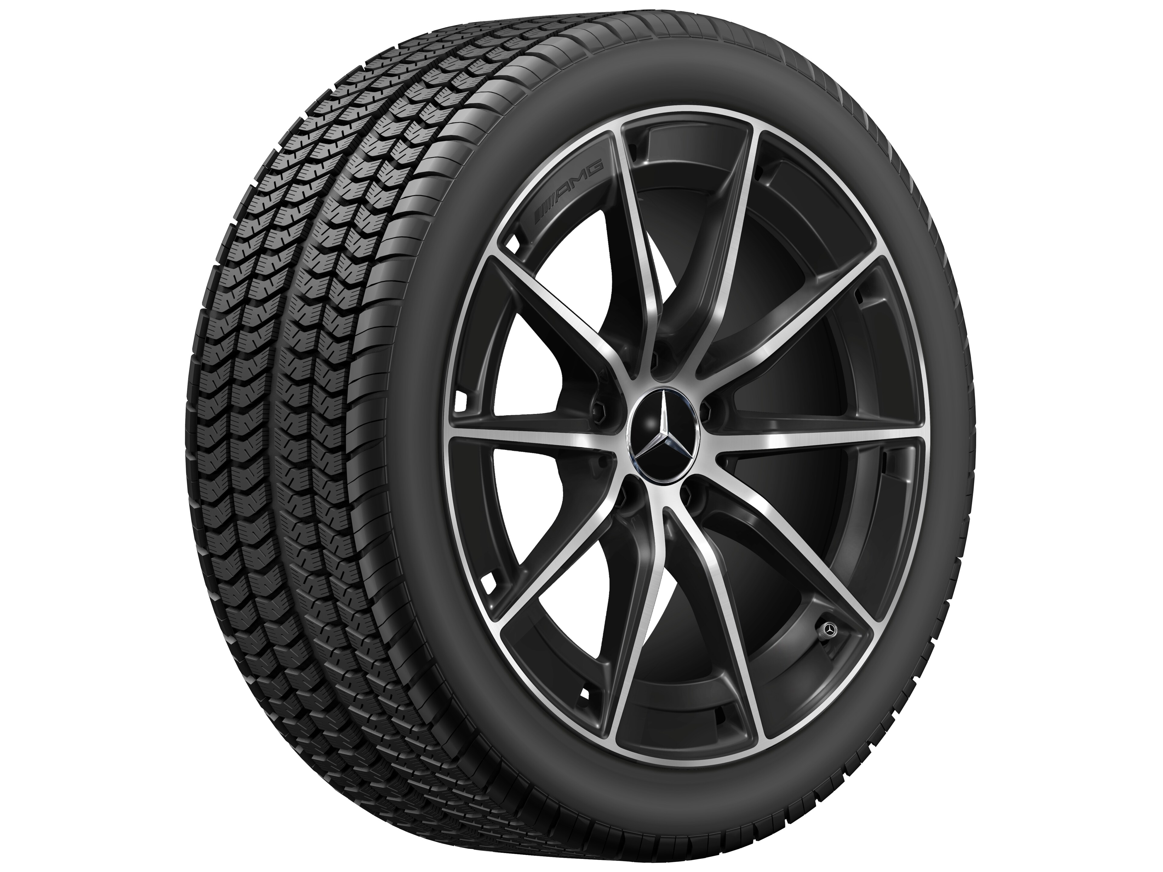 AMG 10-spoke wheel, 45.7 cm (18-inch) - 8 J x 18 ET 40, black, high-sheen