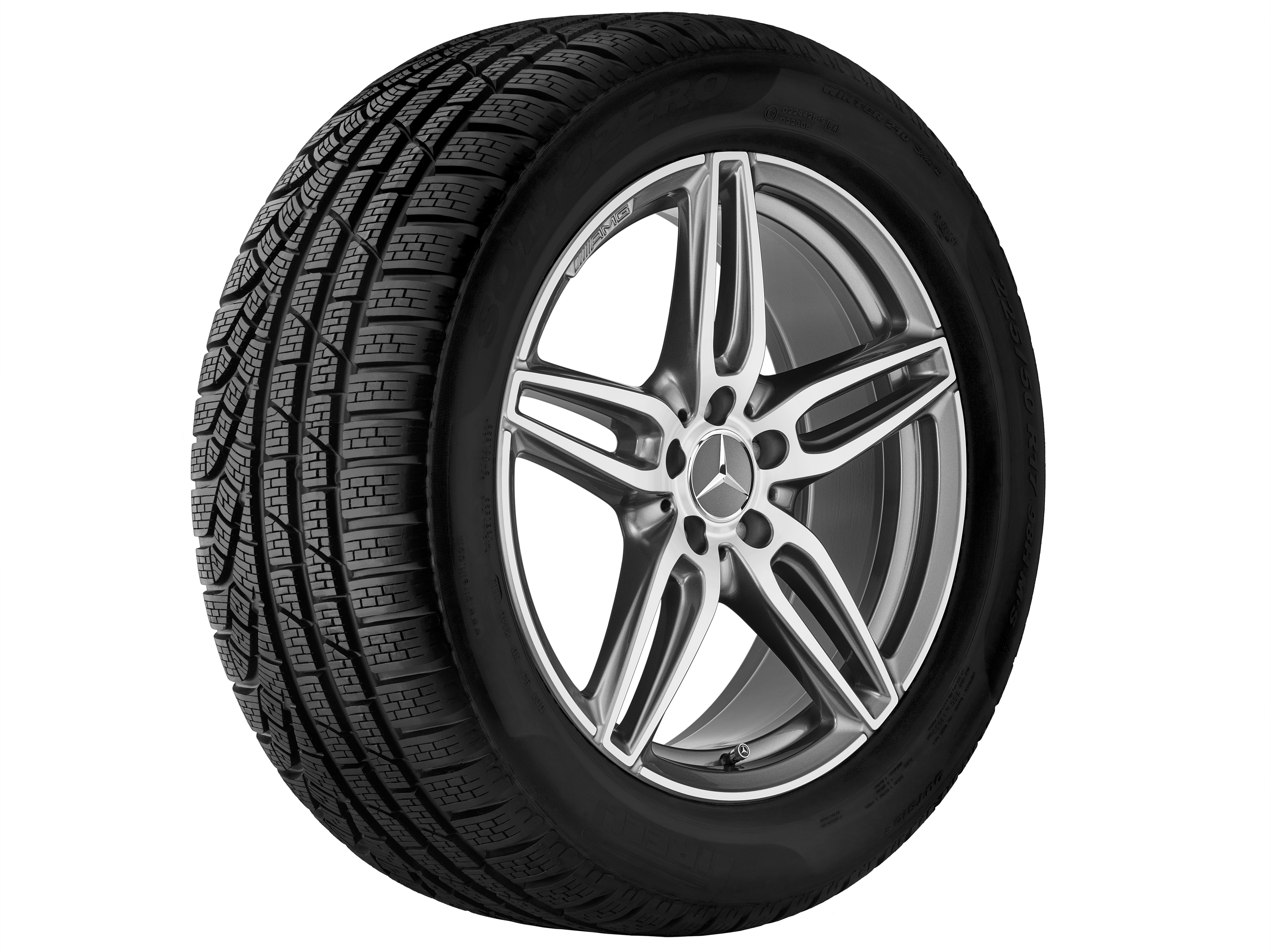 AMG 5-twin-spoke wheel, 48.3 cm (19-inch) - 8 J x 19 ET 20, titanium grey, high-sheen