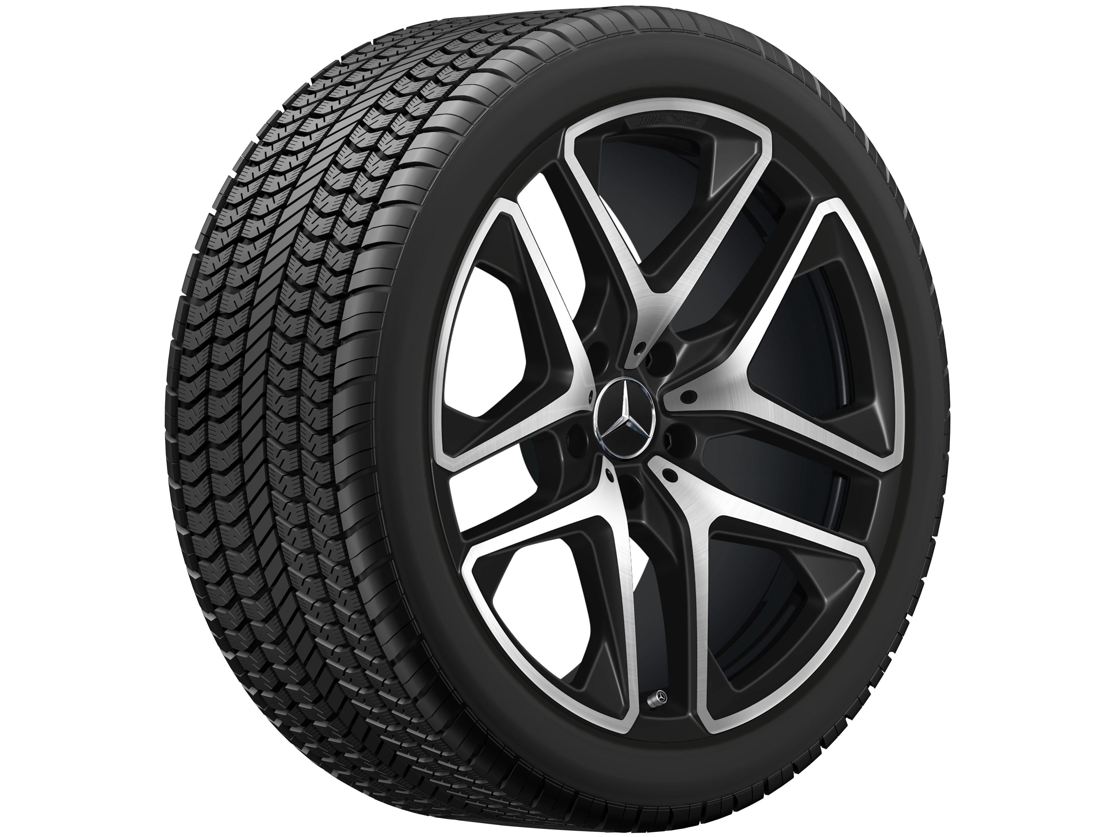 AMG 5-twin-spoke wheel, 53.3 cm (21-inch) - 10 J x 21 ET 33, matt black, high-sheen