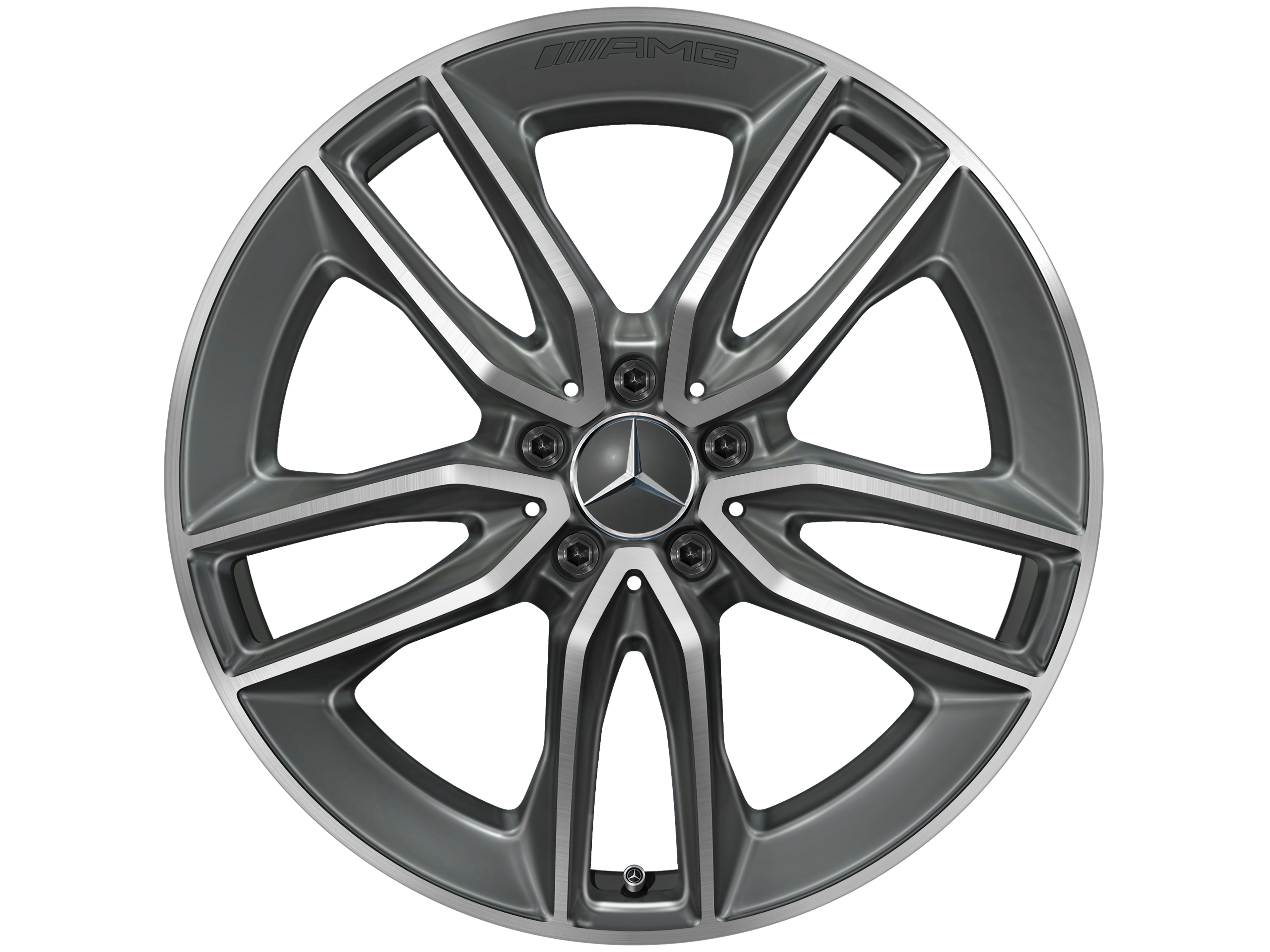 AMG 5-twin-spoke wheel, 50.8 cm (20-inch) - 9 J x 20 ET 49, tantalite grey, high-sheen