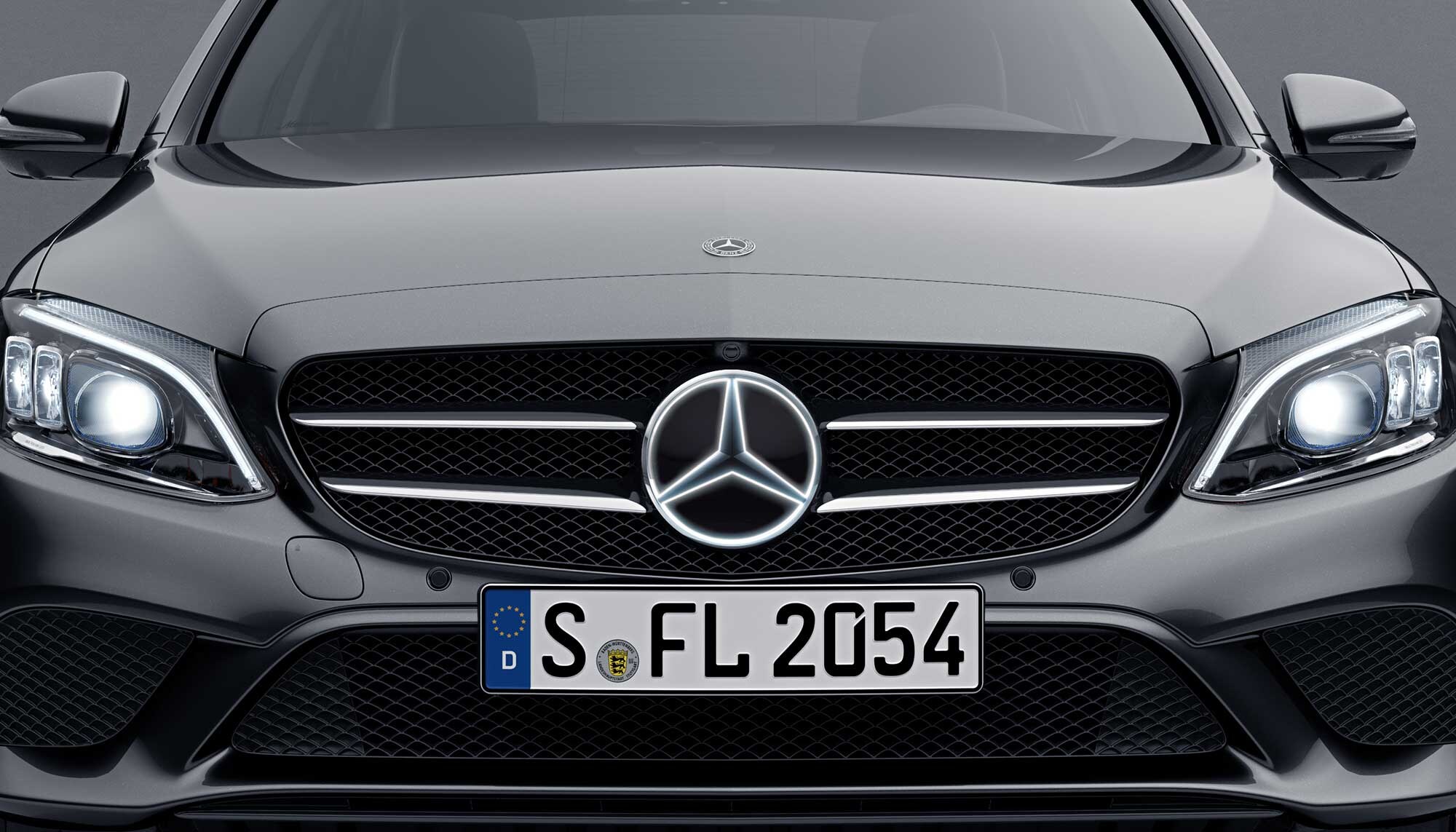 Illuminated Mercedes star, Attachment part - chrome