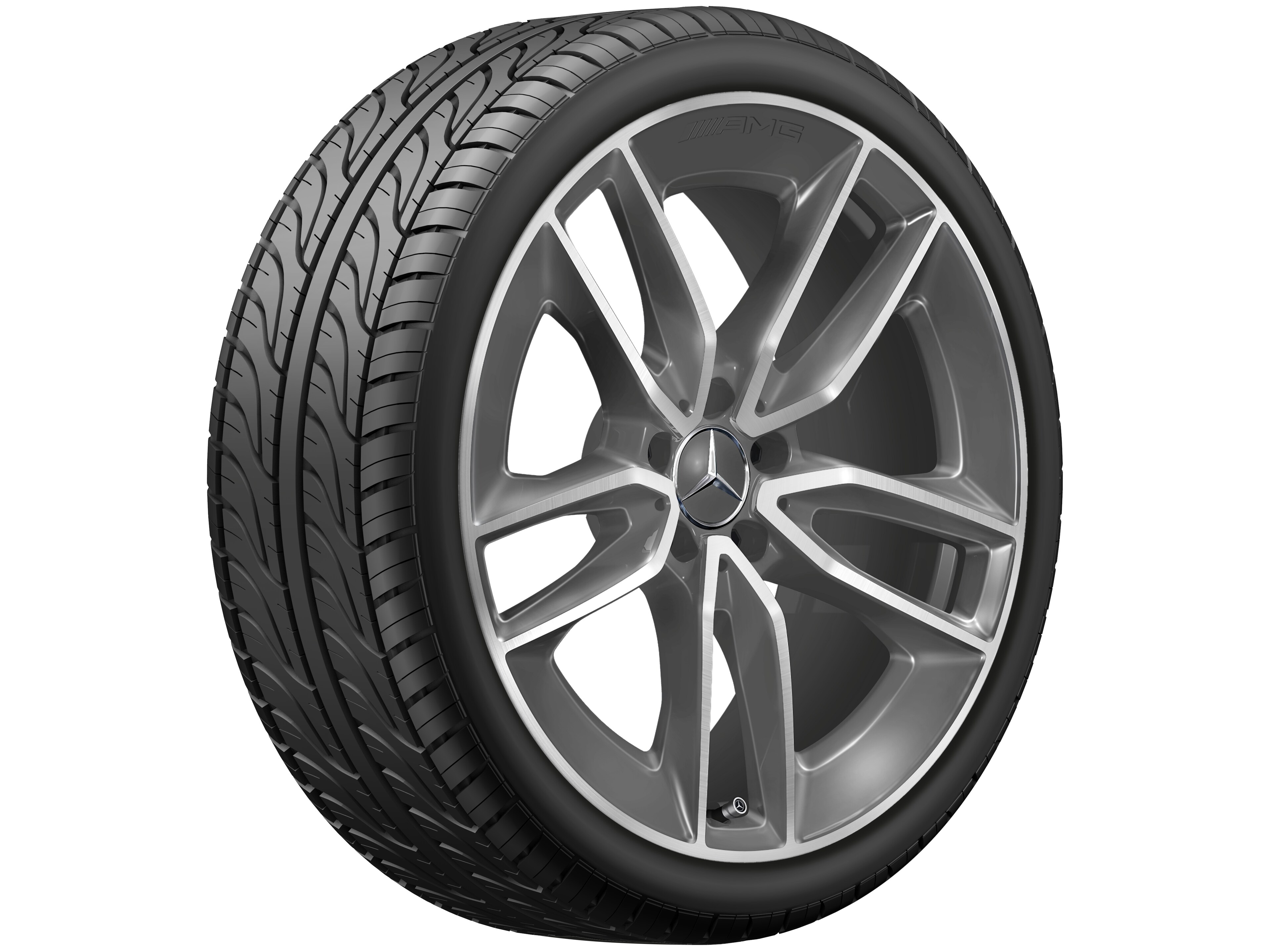 AMG 5-twin-spoke wheel, 50.8 cm (20-inch) - 9 J x 20 ET 49, tantalite grey, high-sheen